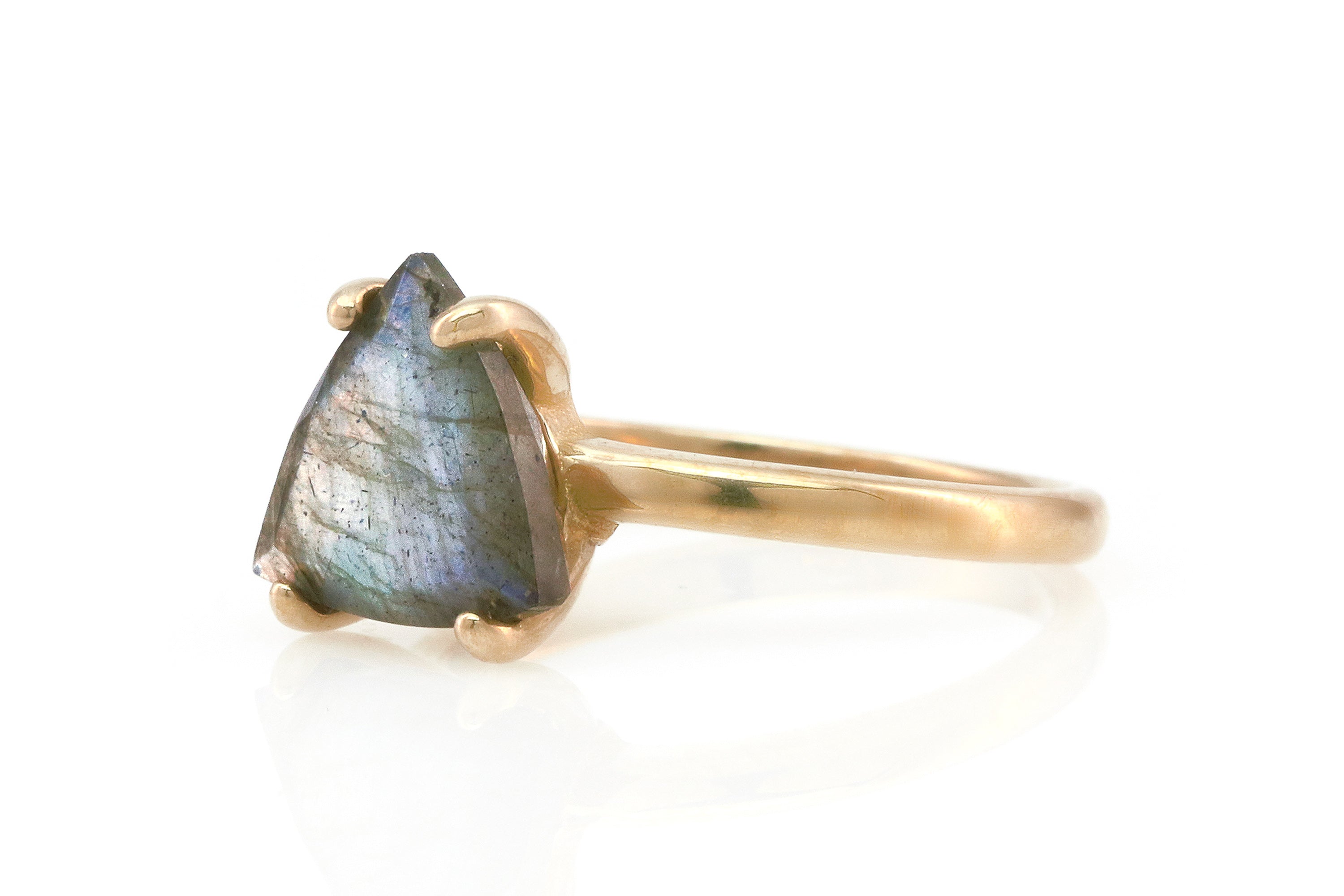 Labradorite Ring in 14k Rose Gold Rings Anemone Unique