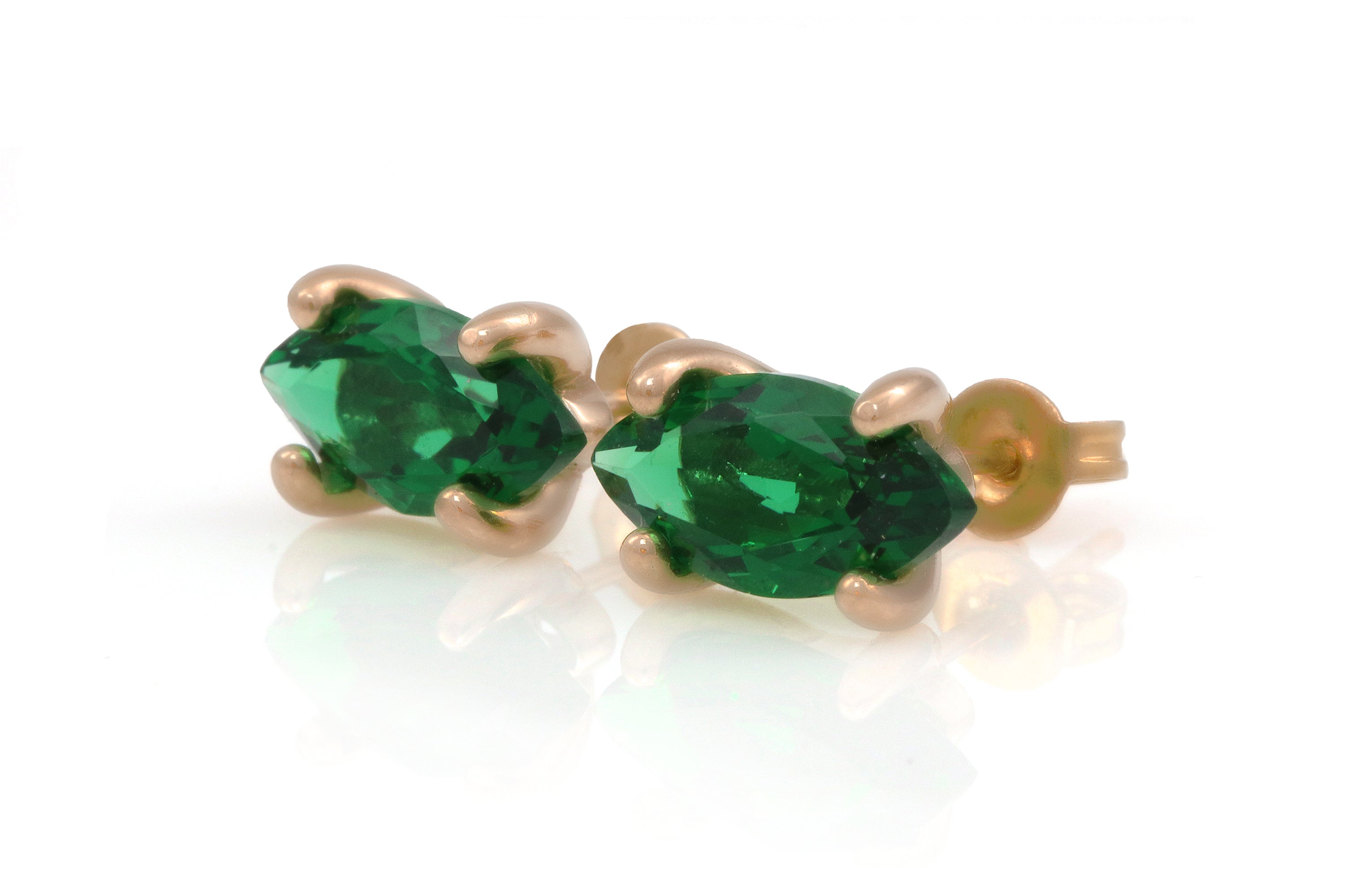 Timeless Emerald Rose Gold Earrings Earrings Anemone Unique