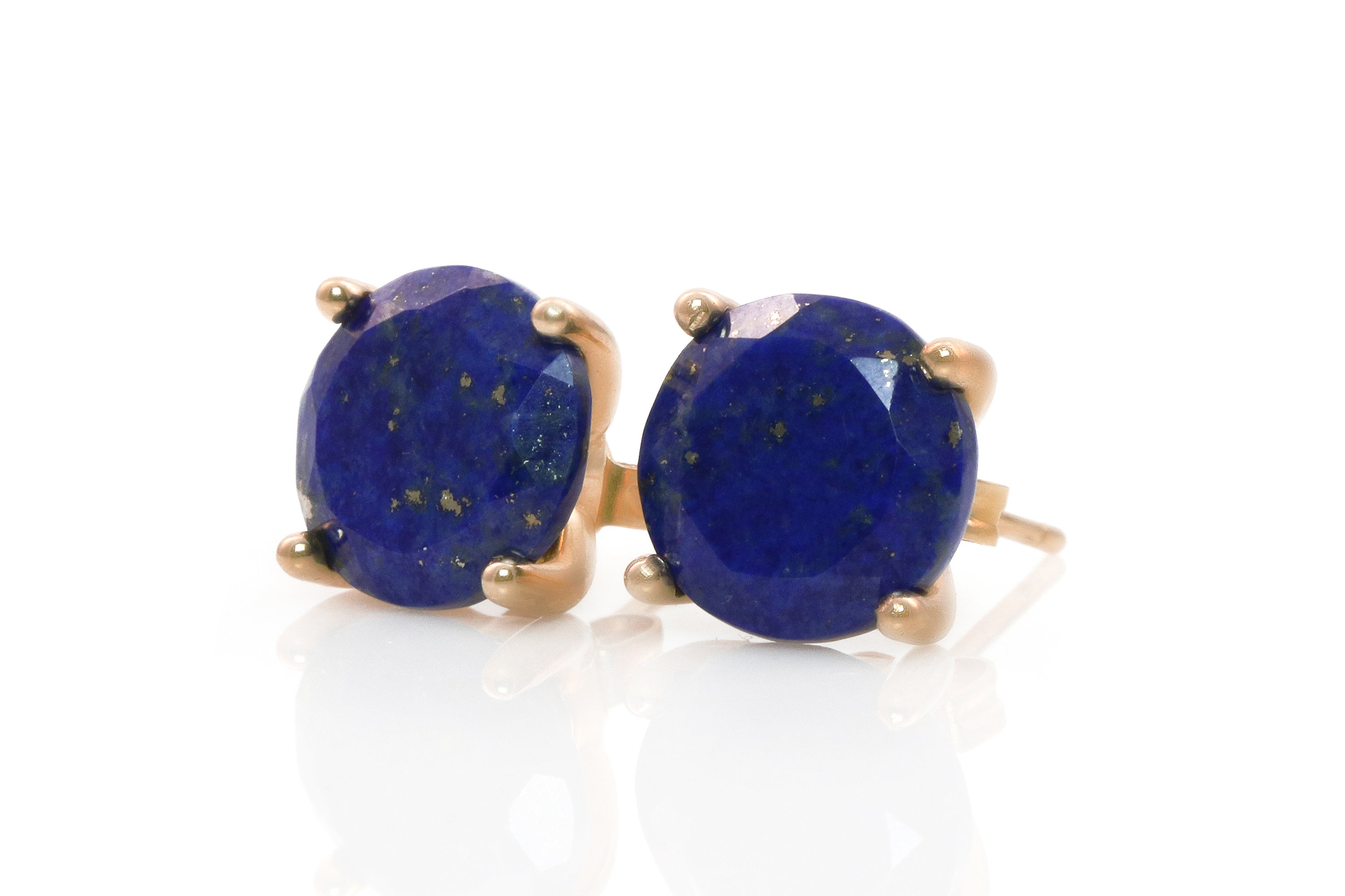 Flashy Lapis Lazuli Earrings in Sterling Silver Earrings Anemone Unique