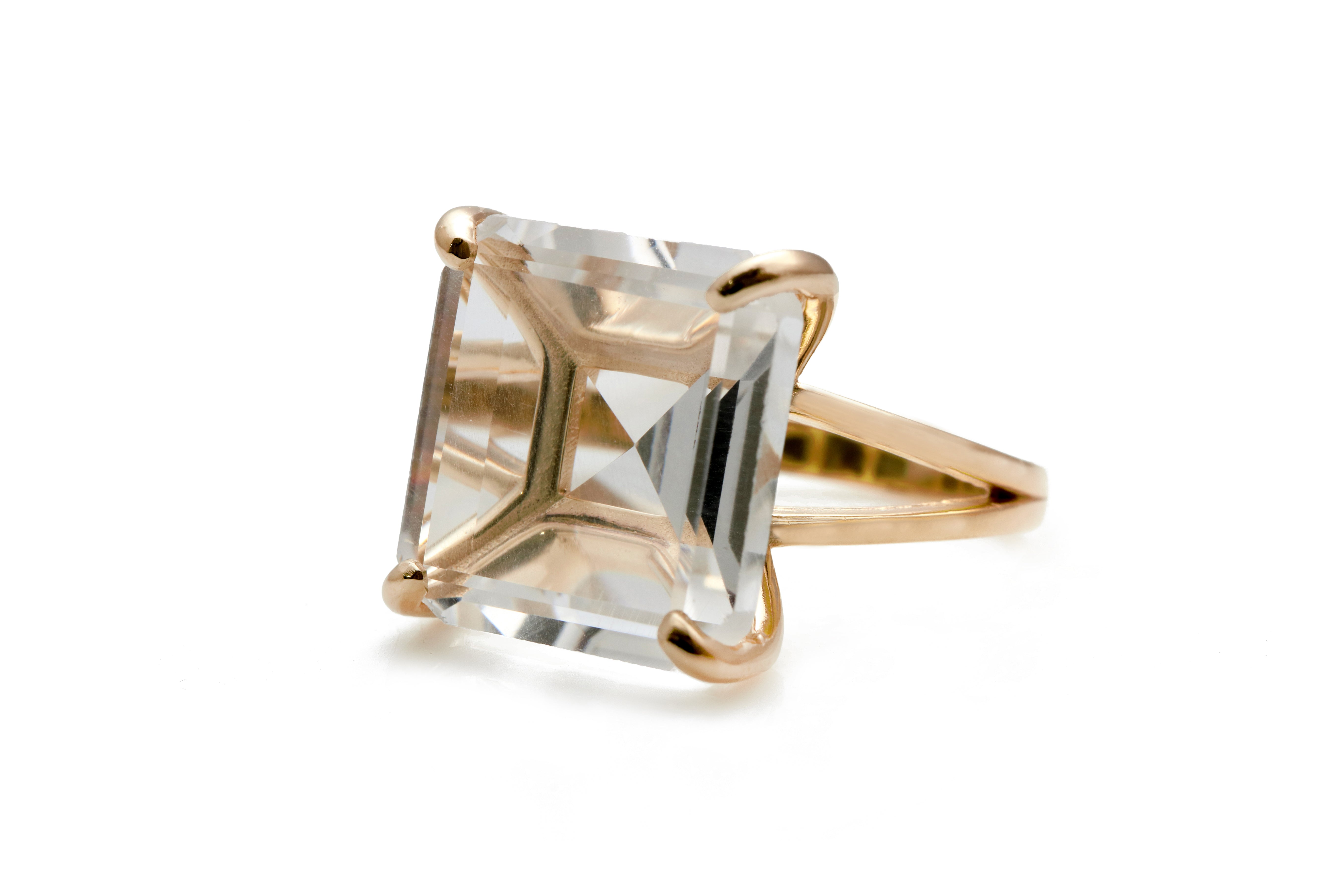 Natural Square Quartz Ring Rings Anemone Jewelry