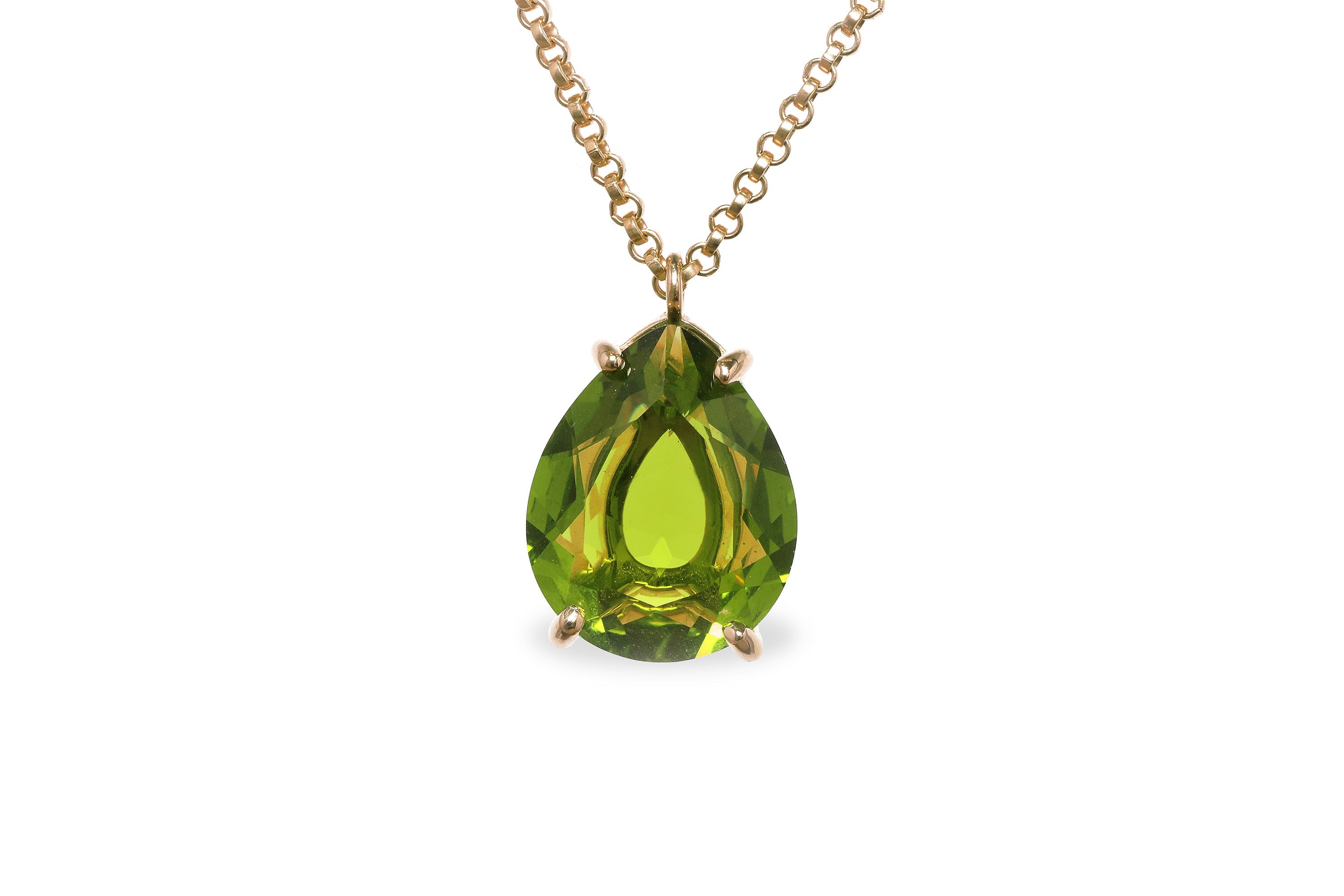 Gold Peridot Necklace necklaces Anemone Jewelry