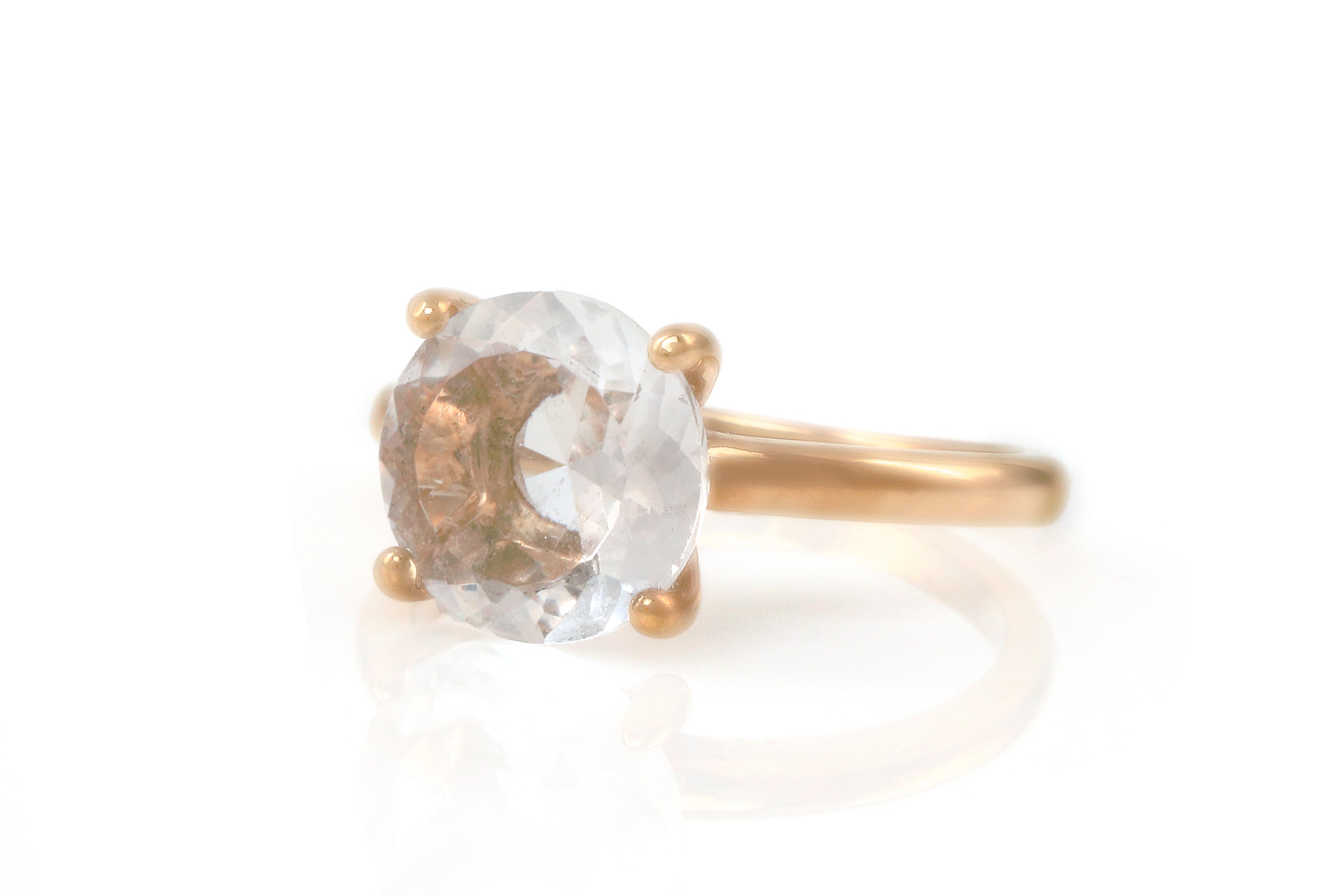 Crystal Quartz Ring in 14k Rose Gold Rings Anemone Unique