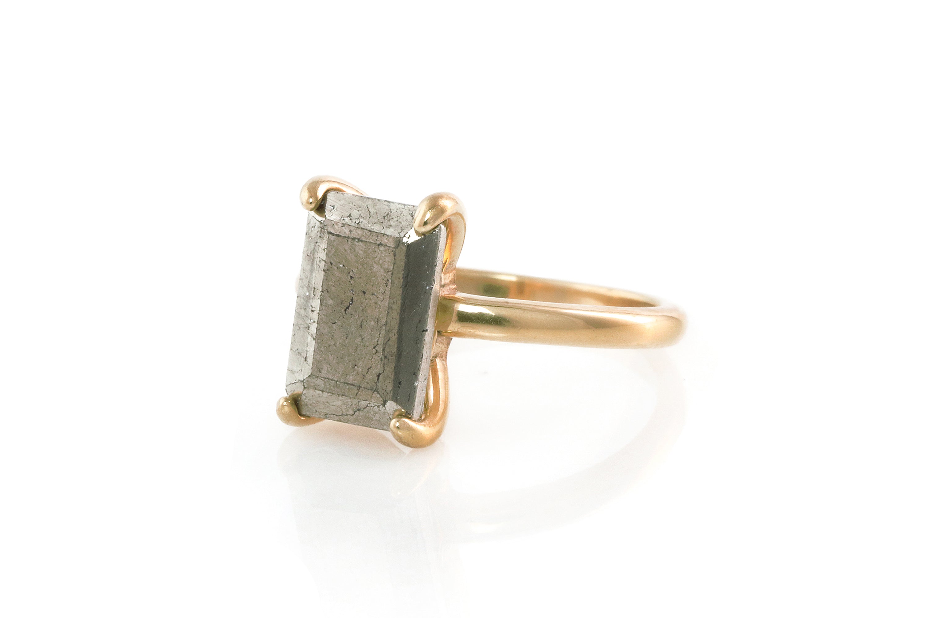 Artisan-made Sterling Silver Pyrite Ring Rings Anemone Unique