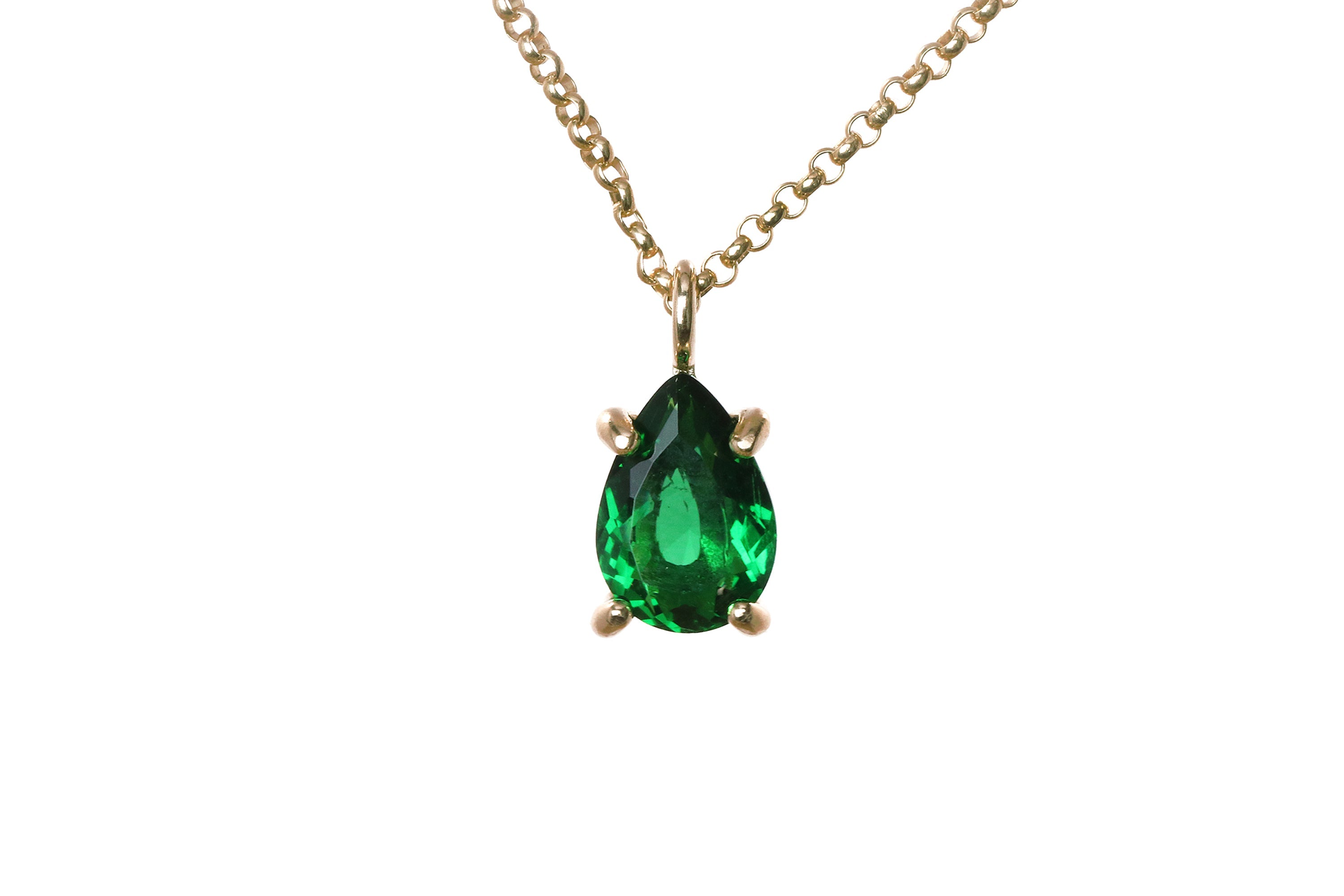 Timeless Emerald Crystal Necklace in Gold necklaces Anemone Unique