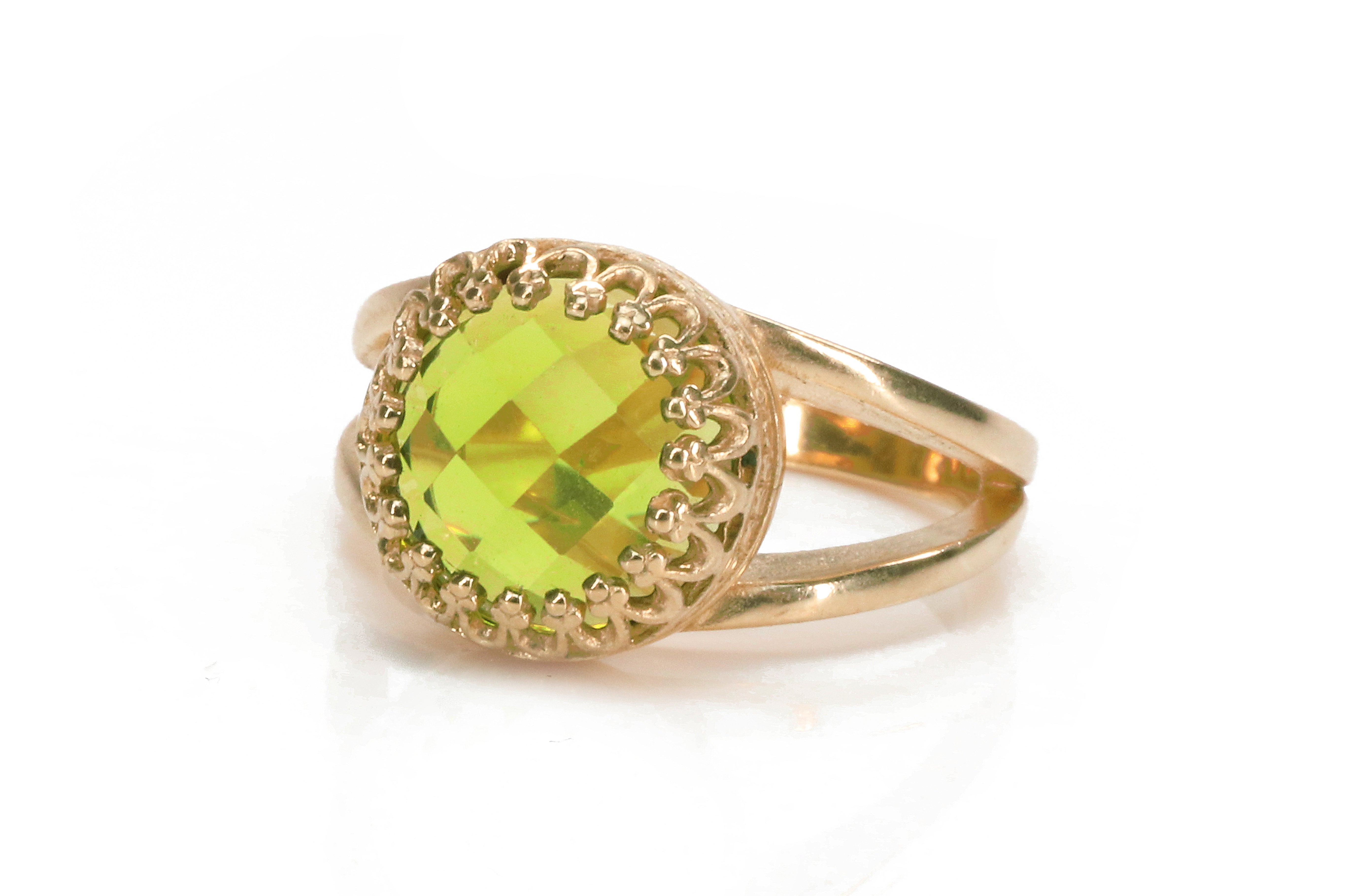 Radiant Peridot Ring in Sterling Silver Rings Anemone Jewelry