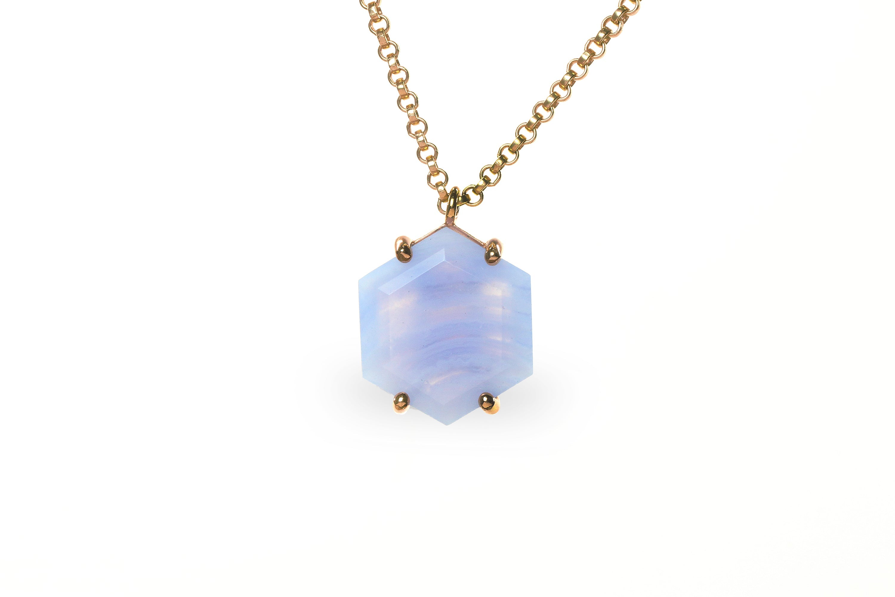 Fascinating Gold Filled Blue Lace Agate Necklace necklaces Anemone Jewelry