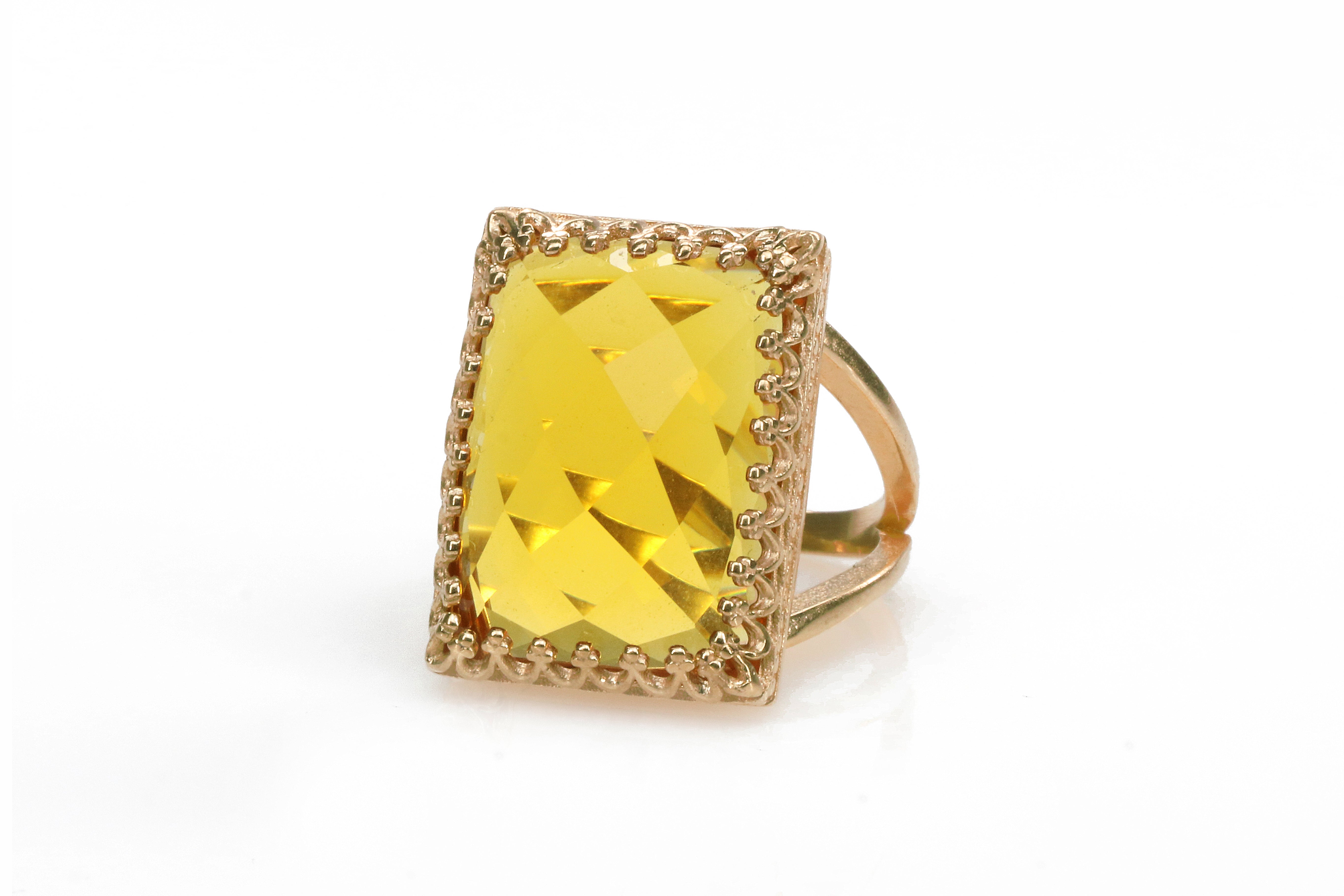 Citrine Ring in 925 Sterling Silver Rings Anemone Jewelry