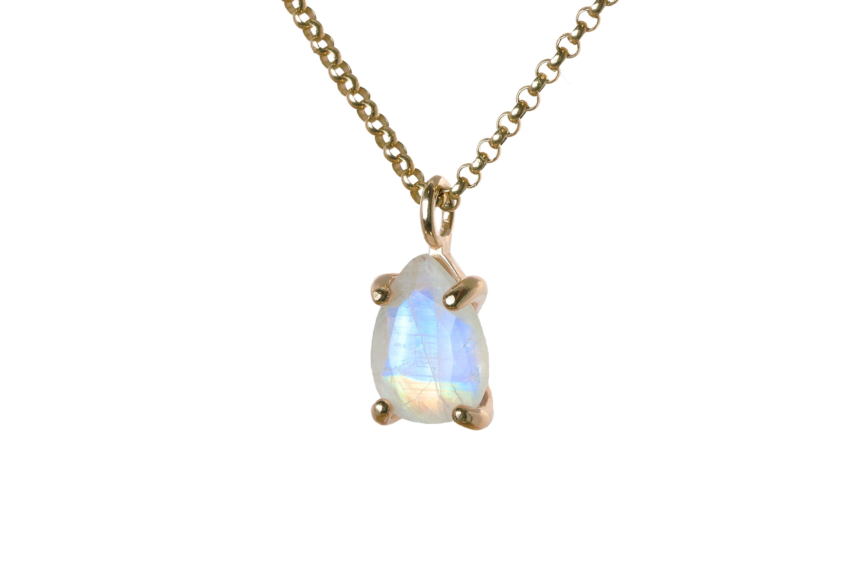 Pear Moonstone Necklace in Sterling Silver necklaces Anemone Unique