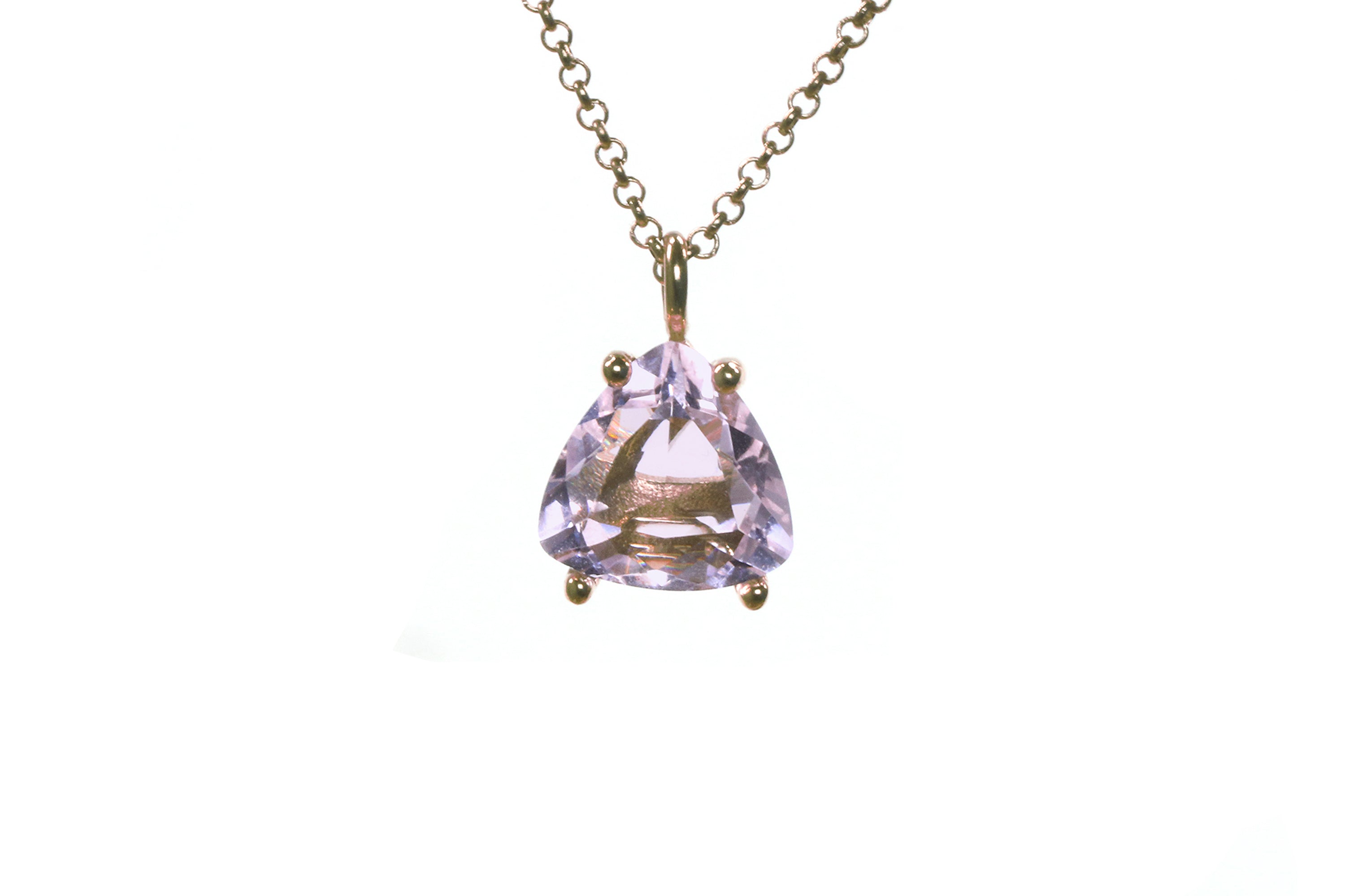 Lustrous Rose Quartz Gold Necklace necklaces Anemone Unique