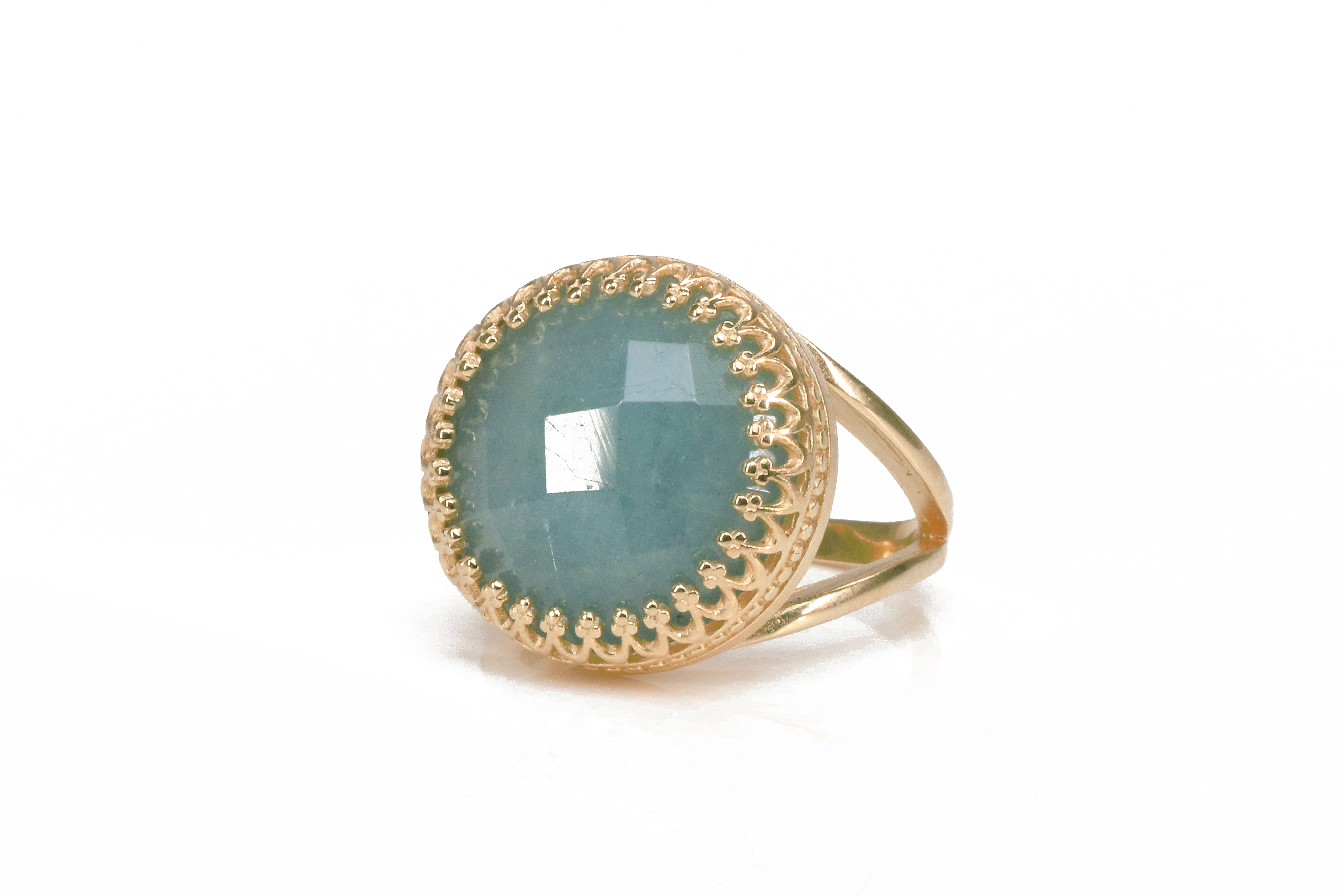 Checker-Cut Aquamarine Ring in 925 Sterling Silver Rings Anemone Jewelry