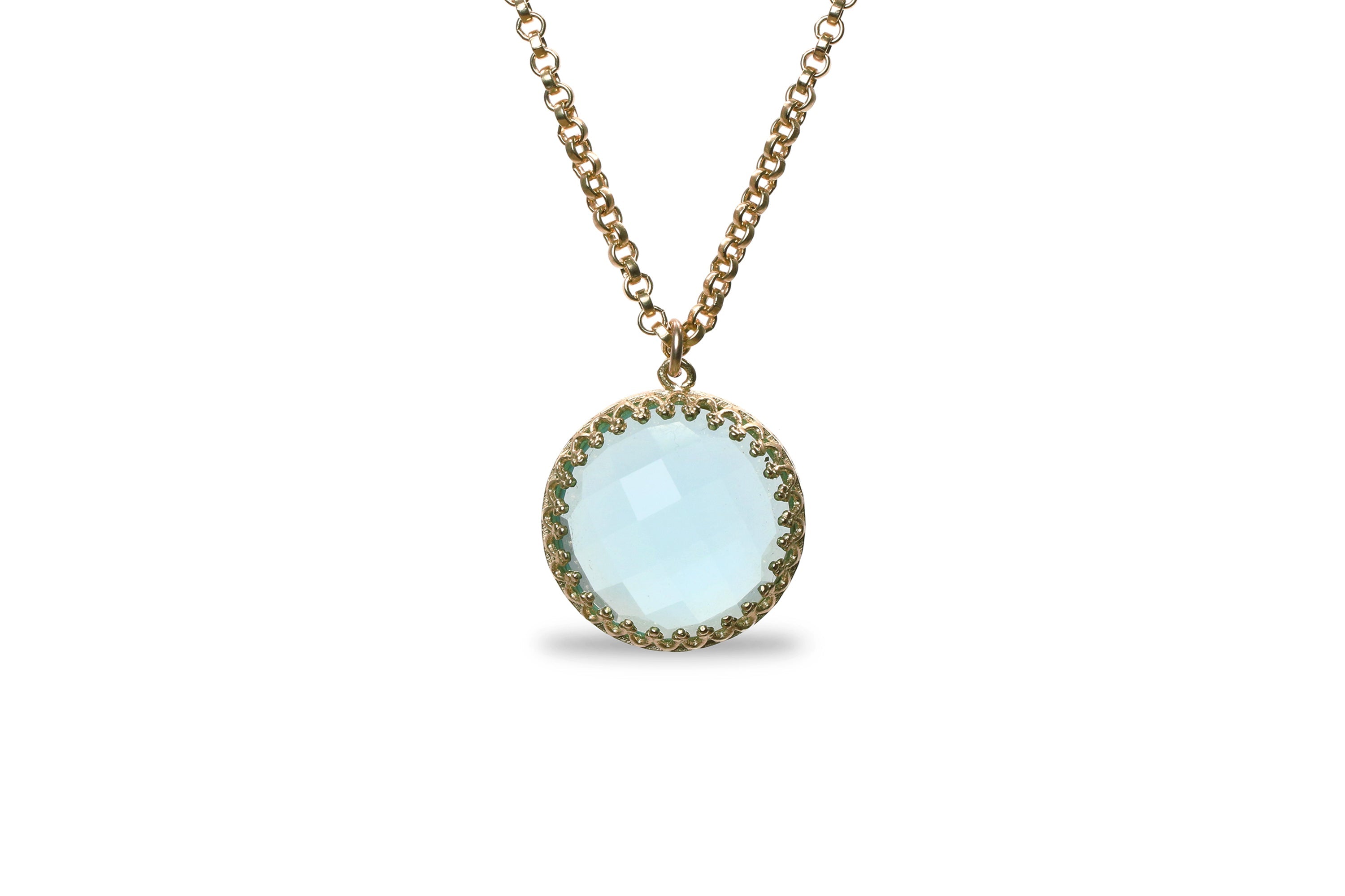 Round Statement Topaz Necklace necklaces Anemone Jewelry