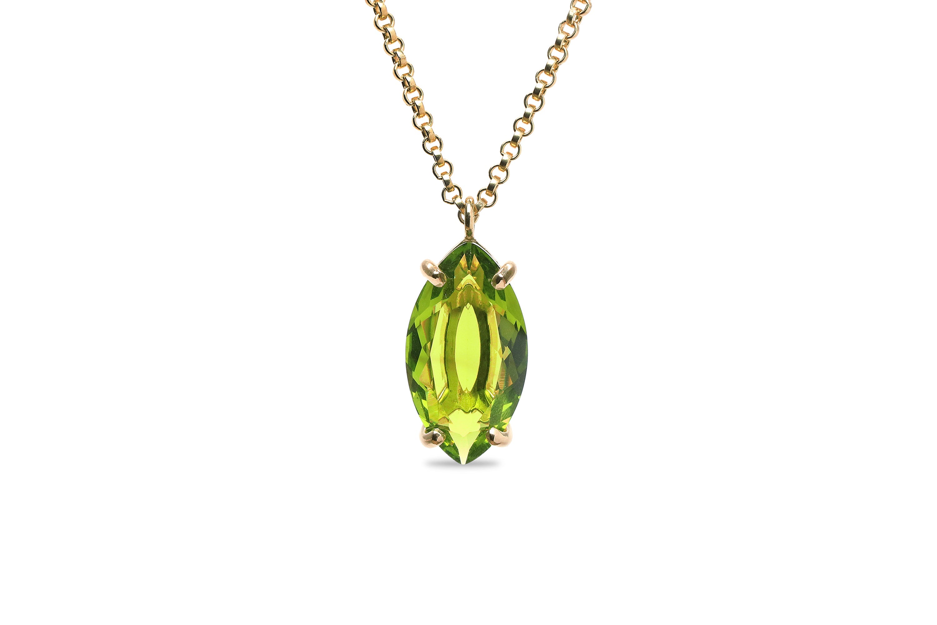 Marquise Peridot Gold Filled Necklace necklaces Anemone Jewelry