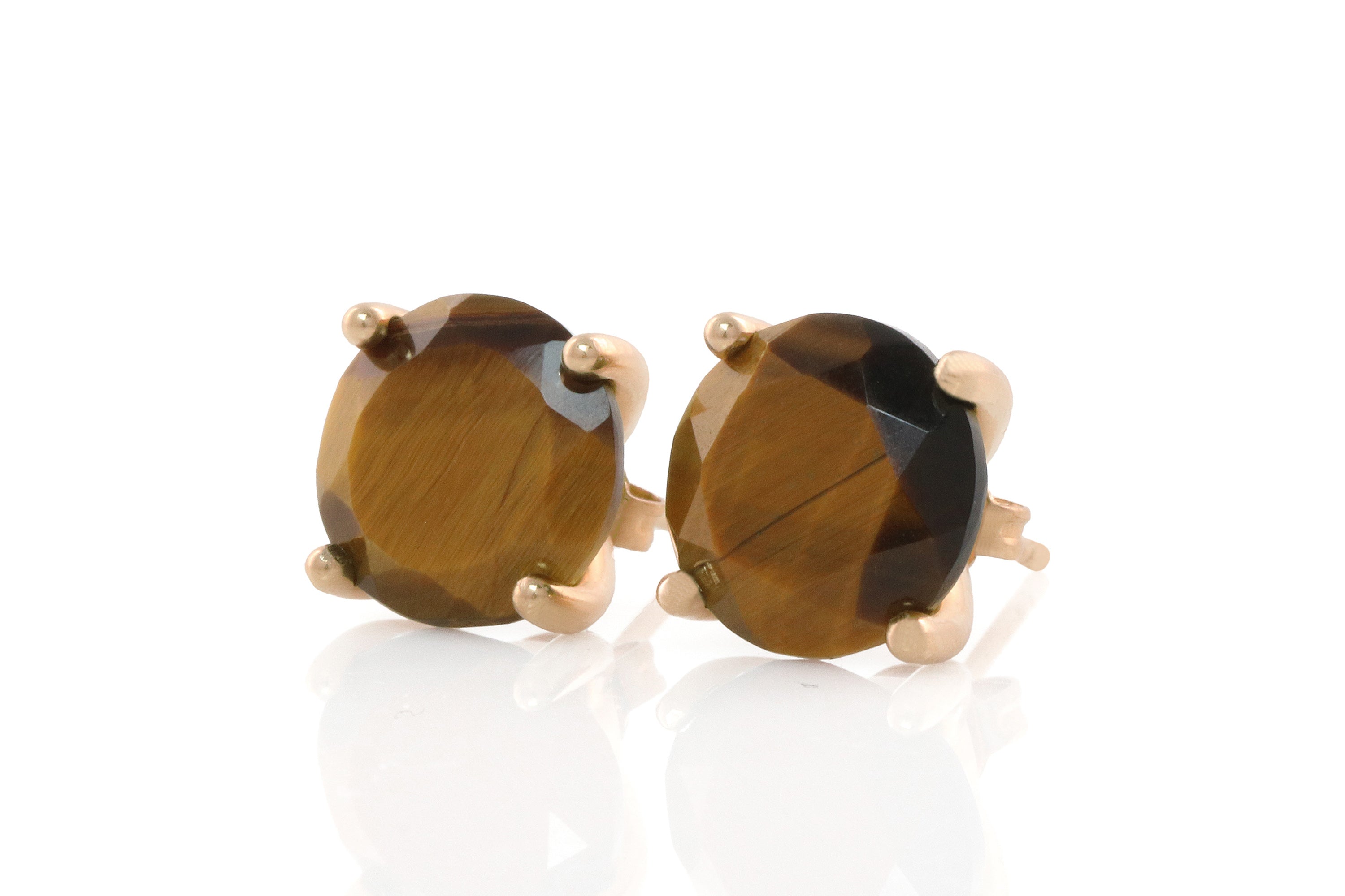 Contemporary Tiger Eye Sterling Silver Earrings Earrings Anemone Unique