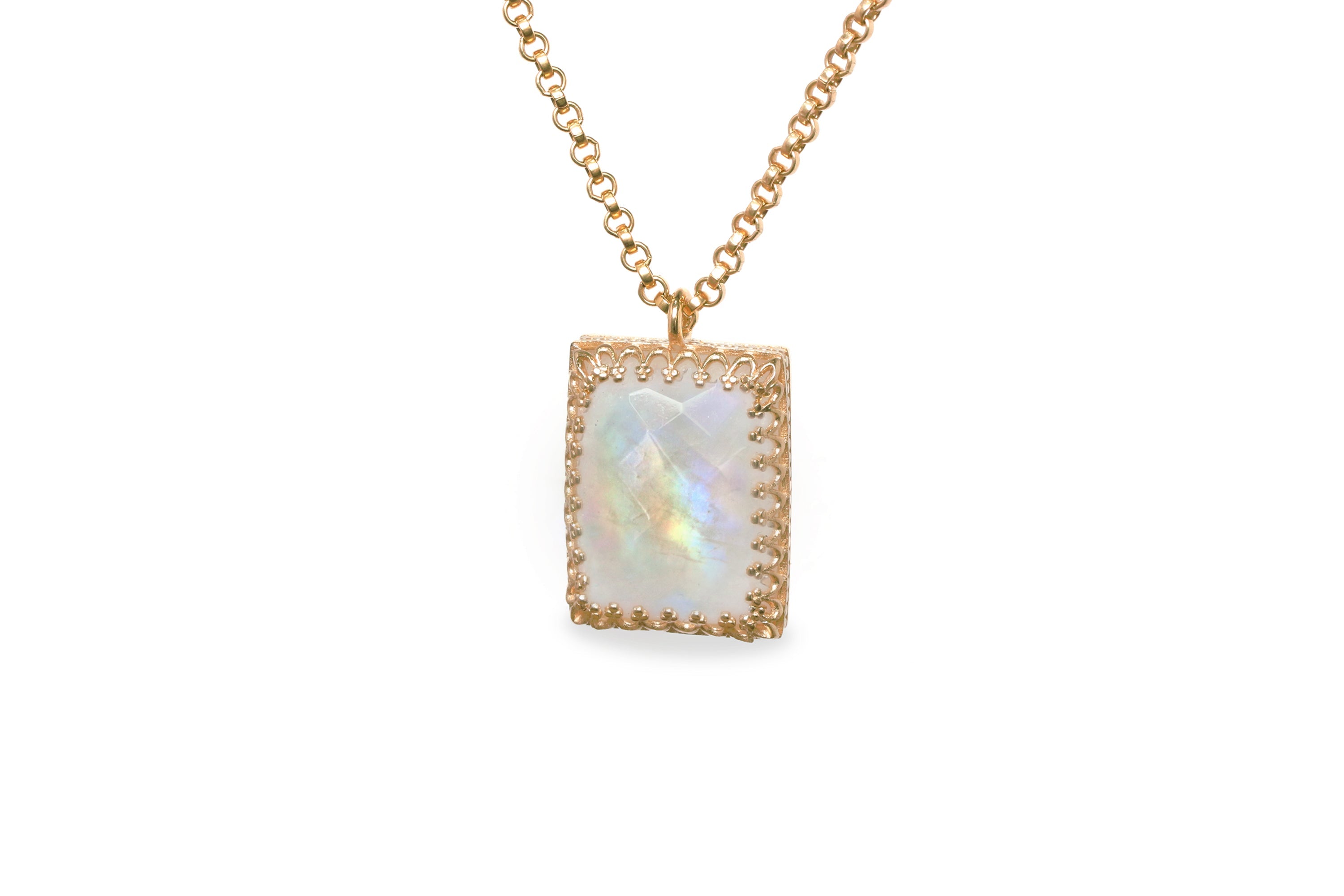 Luminescent Moonstone Sterling Silver Necklace necklaces Anemone Jewelry