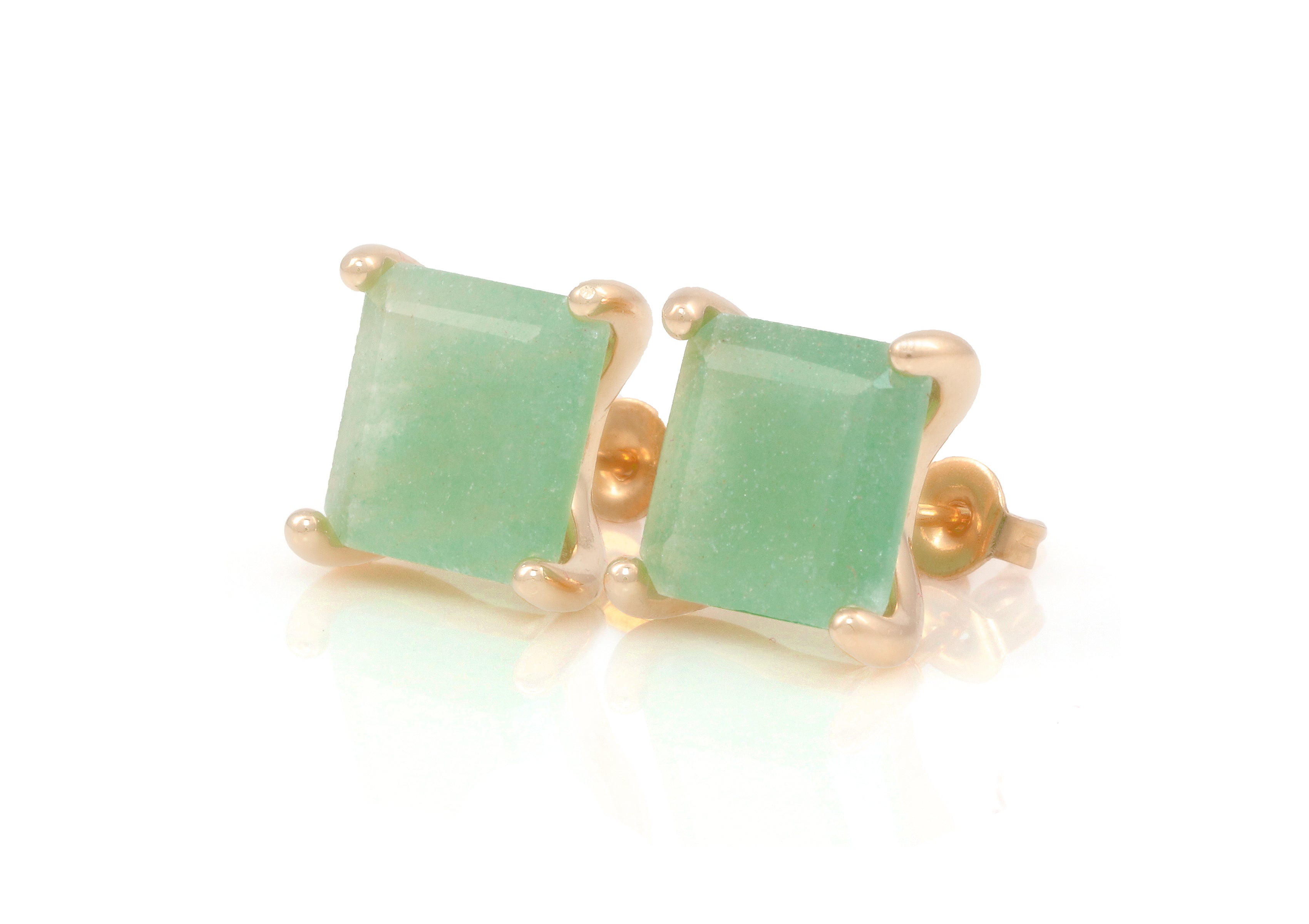 Lovely Green Aventurine Sterling Silver Earrings Earrings Anemone Unique