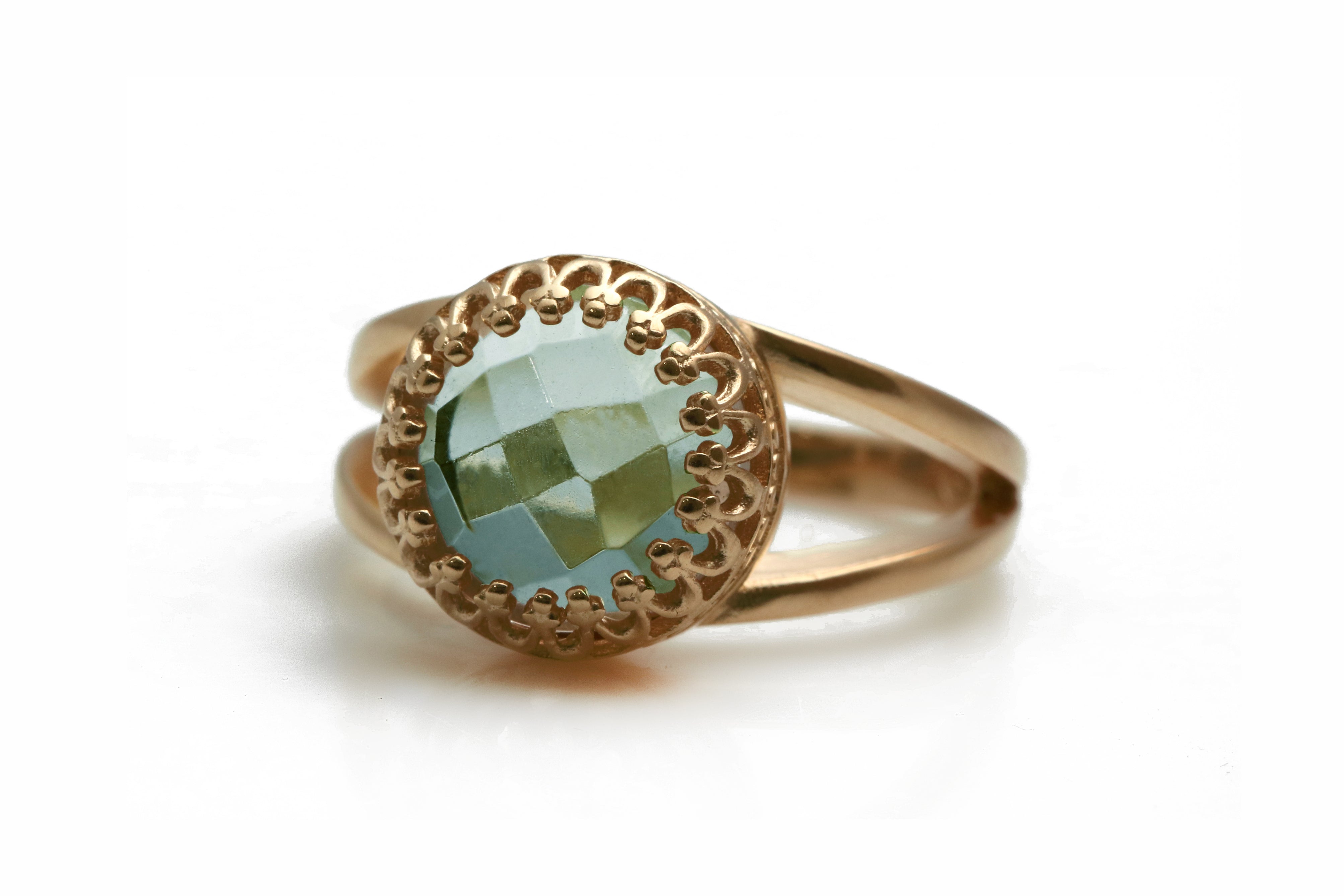 Round Topaz Ring in Sterling Silver Rings Anemone Jewelry