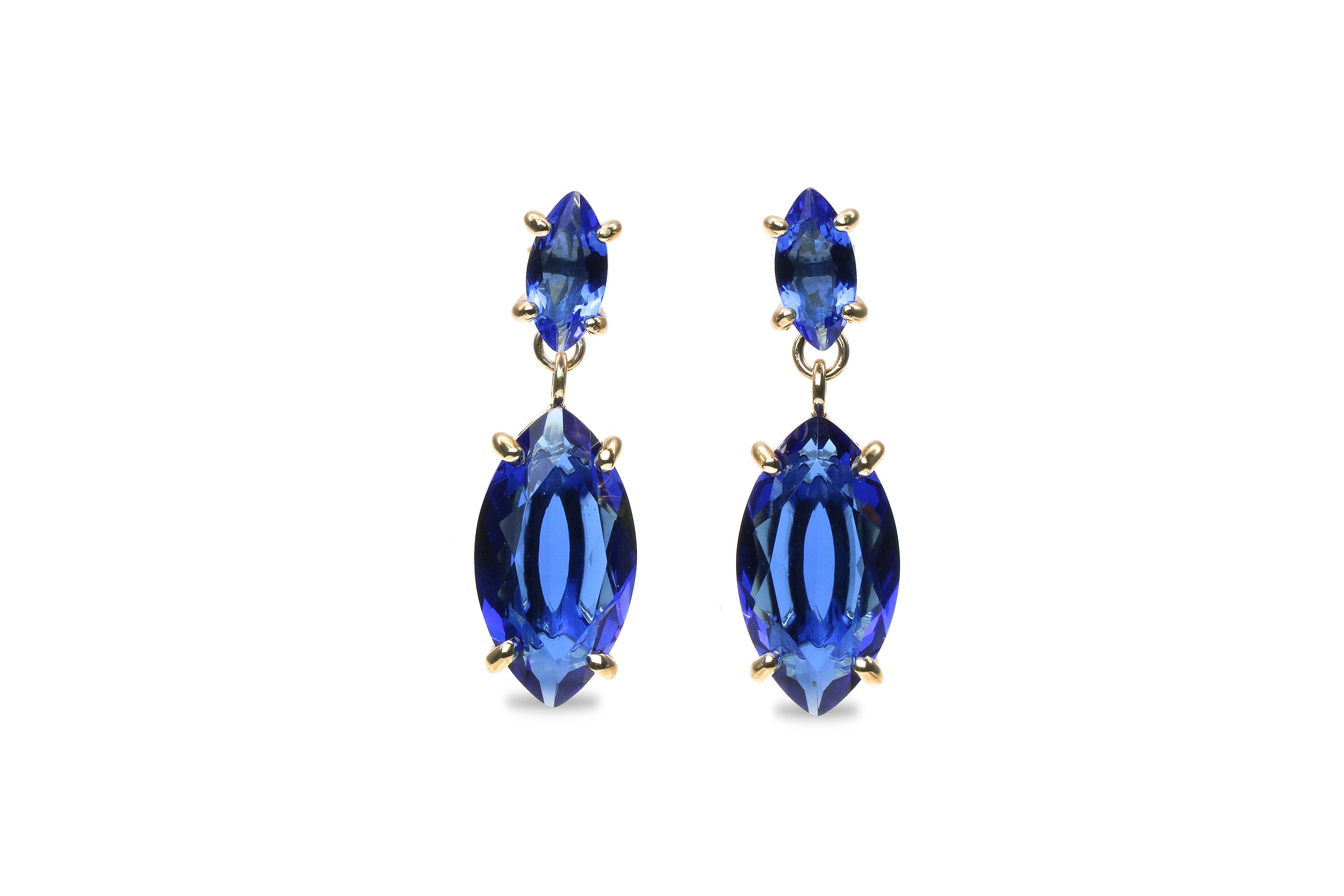 Vibrant Double Sapphire Earrings Earrings Anemone Jewelry