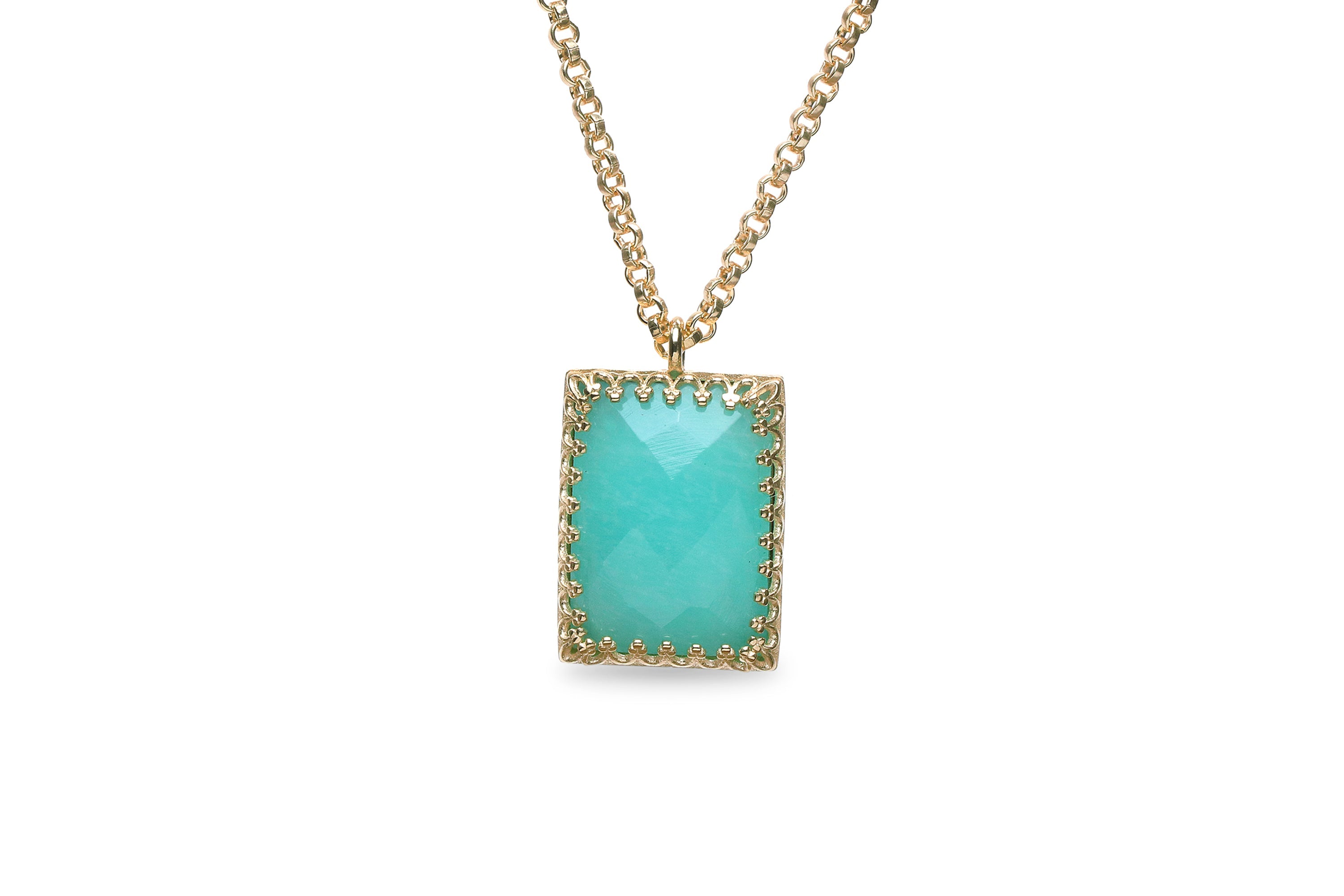 Adorable Amazonite Necklace in 14k Gold necklaces Anemone Jewelry