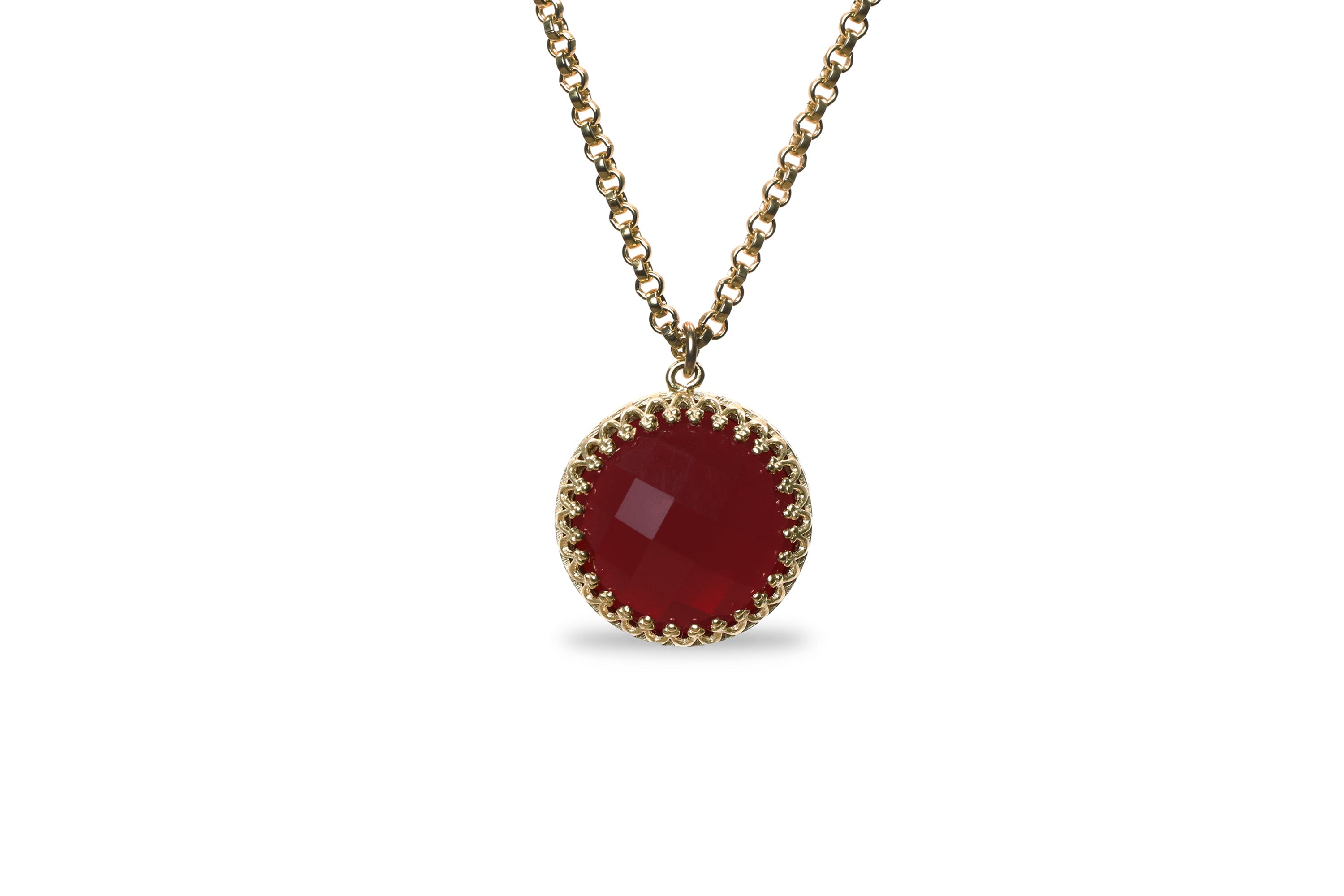 Vibrant Red Garnet Pendant Necklace necklaces Anemone Jewelry