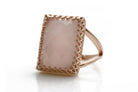 Elegant Rose Quartz in 925 Sterling Silver Rings Anemone Jewelry