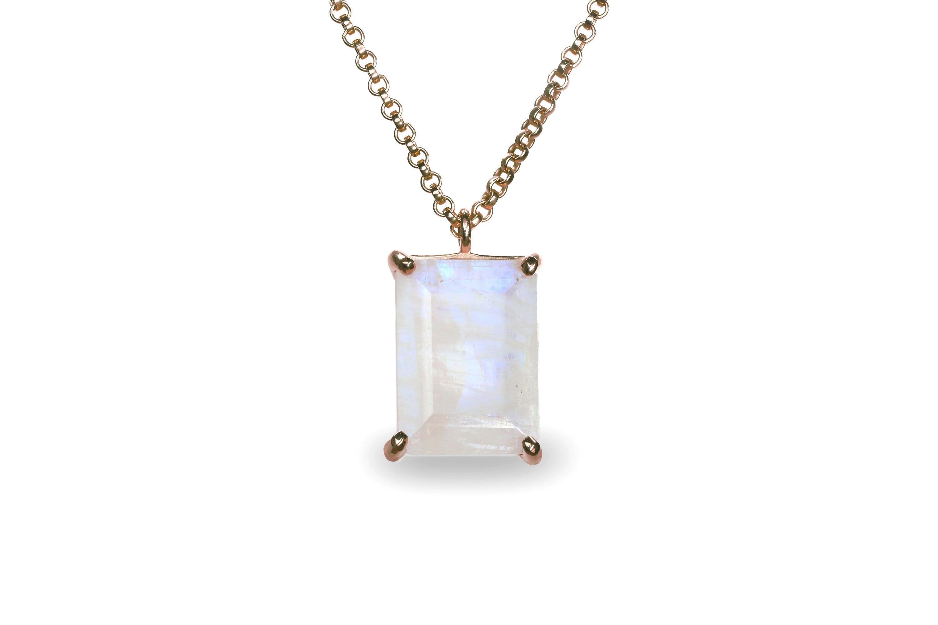 Flattering Moonstone Necklace in Gold necklaces Anemone Jewelry