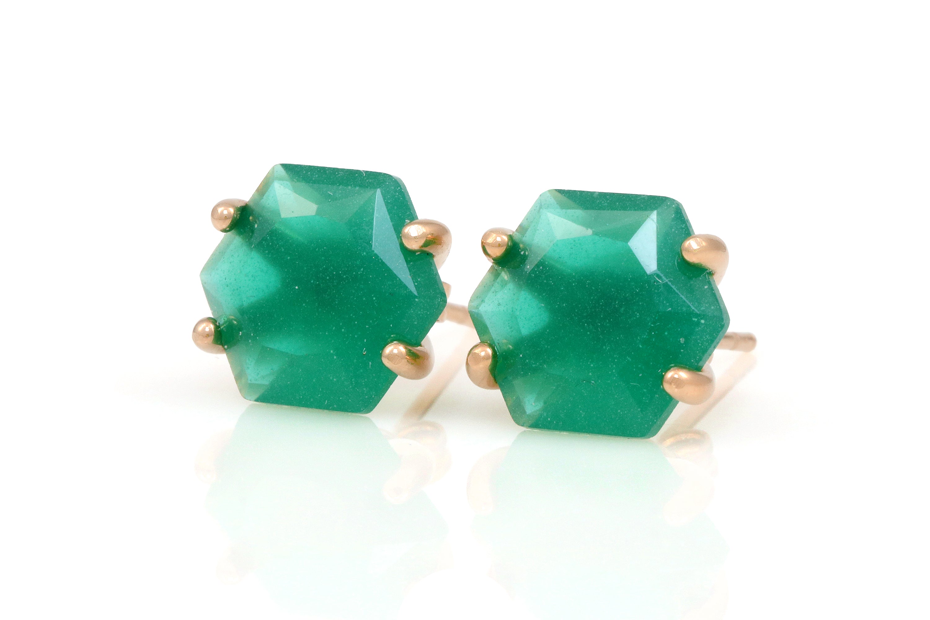 Striking Green Onyx Sterling Silver Earrings Earrings Anemone Unique