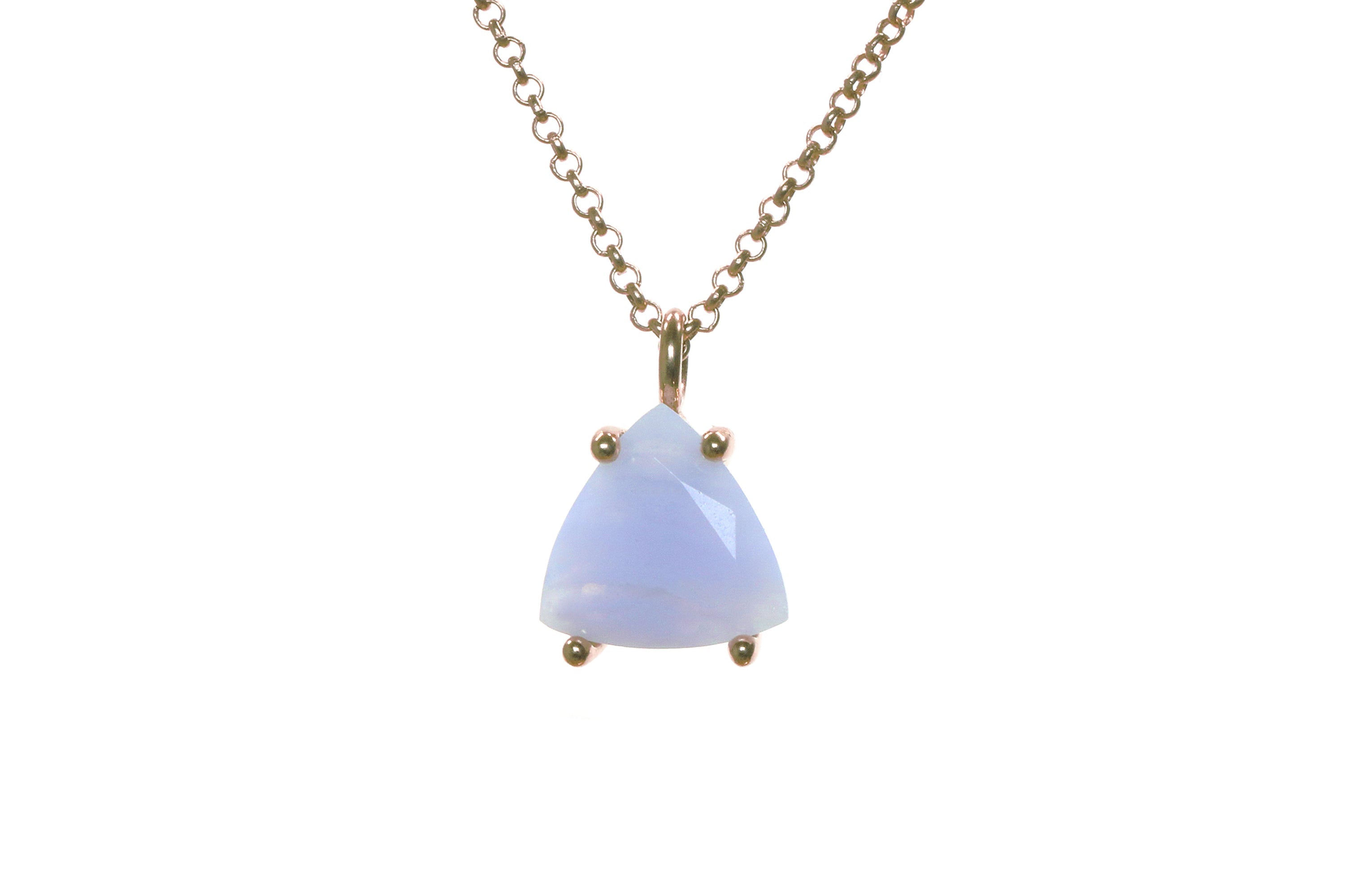 Triangle Lace Agate Pendant Gold Necklace necklaces Anemone Unique