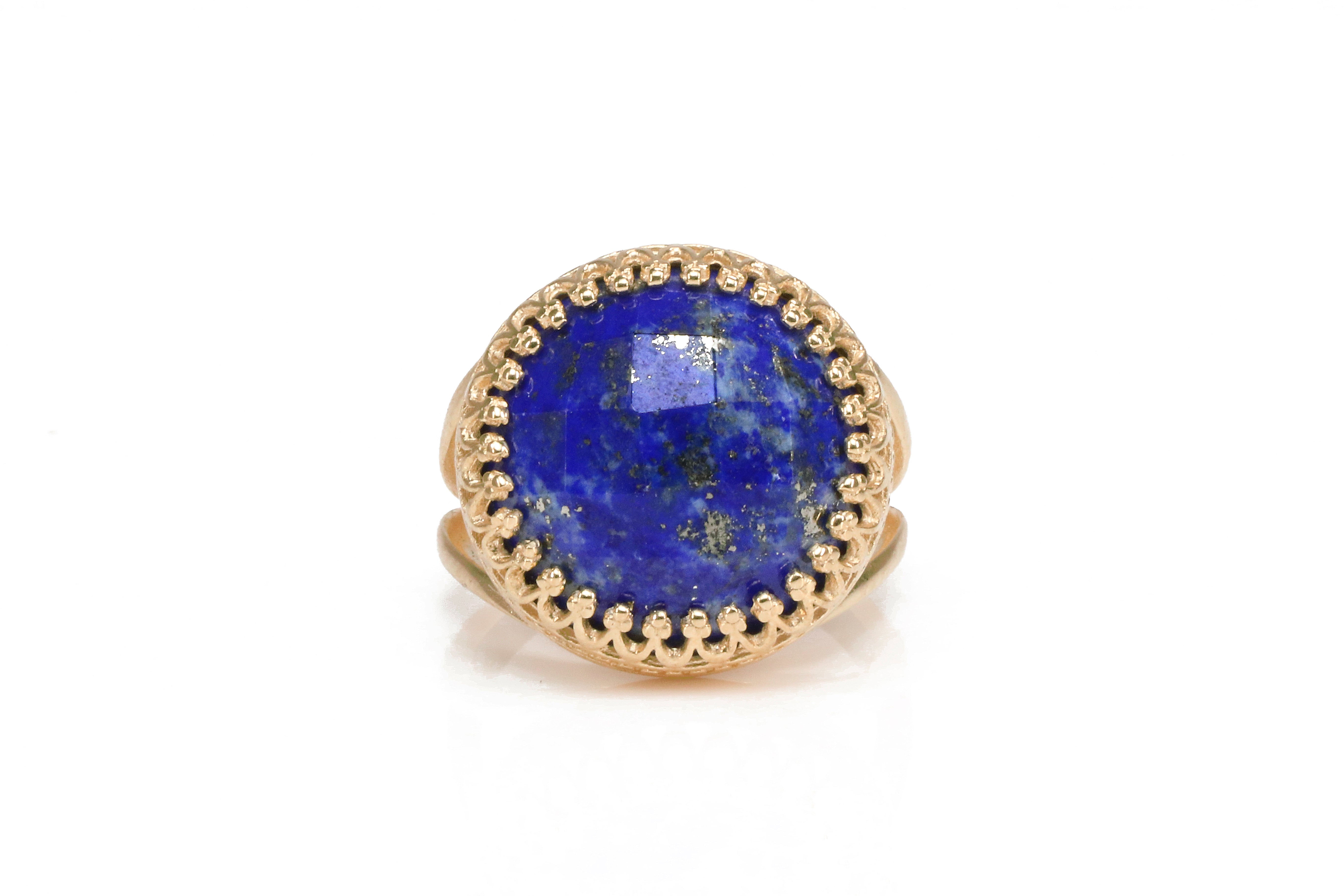 Lapis Lazuli Ring with 14K Rose Gold-filled Rings Anemone Jewelry