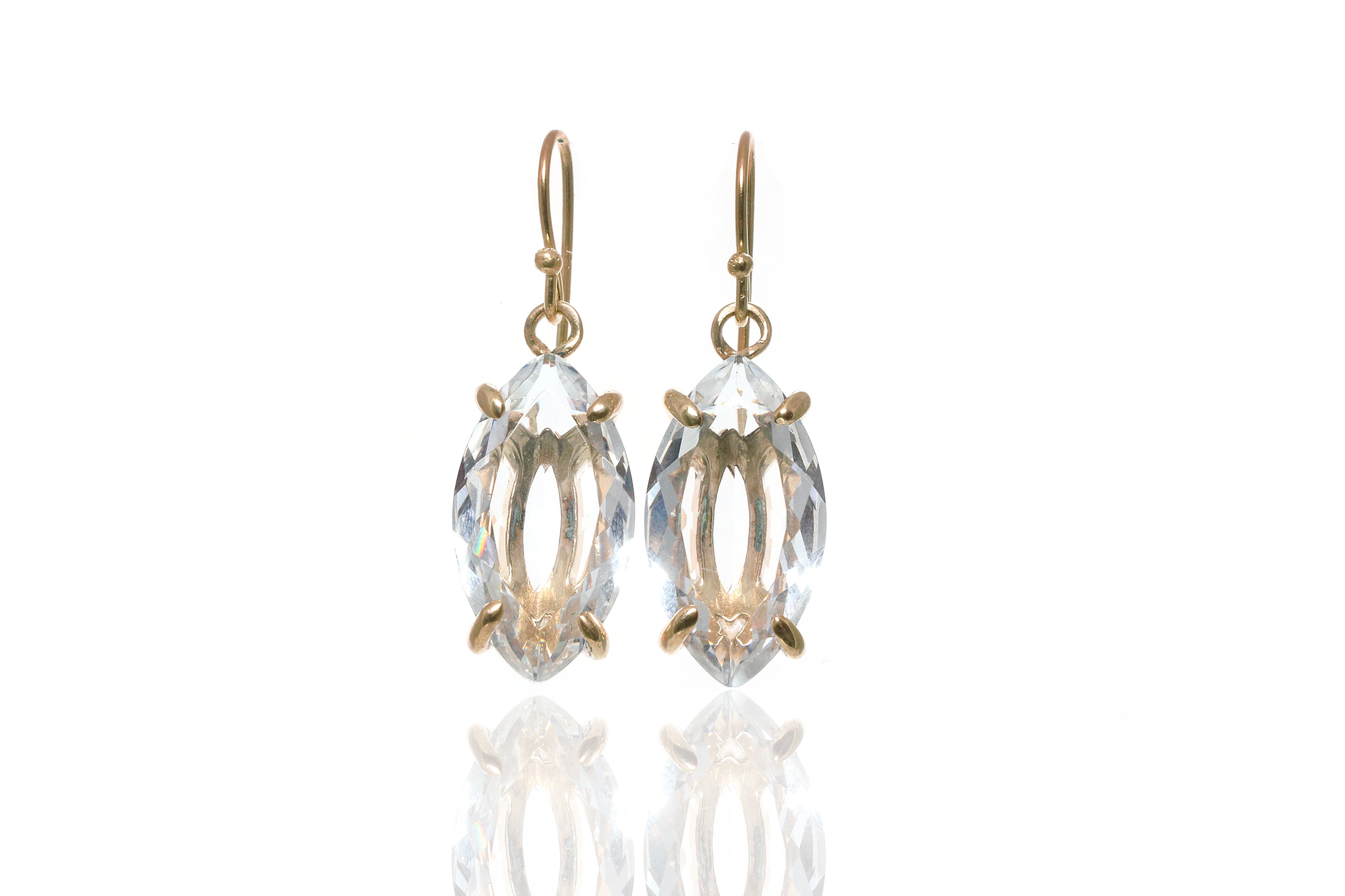 Marquise Quartz Crystal Gold Filled Earrings Earrings Anemone Jewelry
