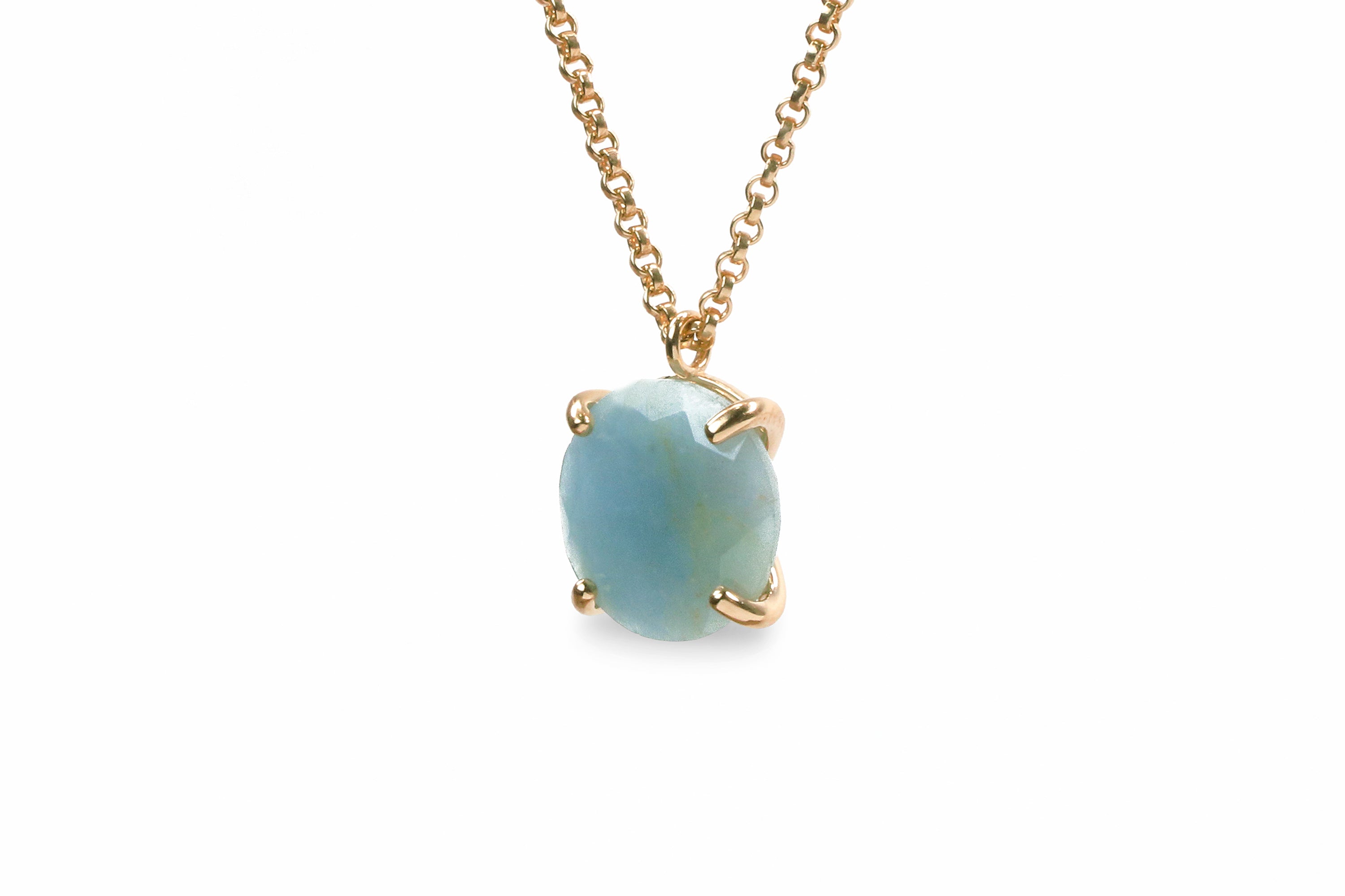 Gold Aquamarine Statement Necklace necklaces Anemone Jewelry