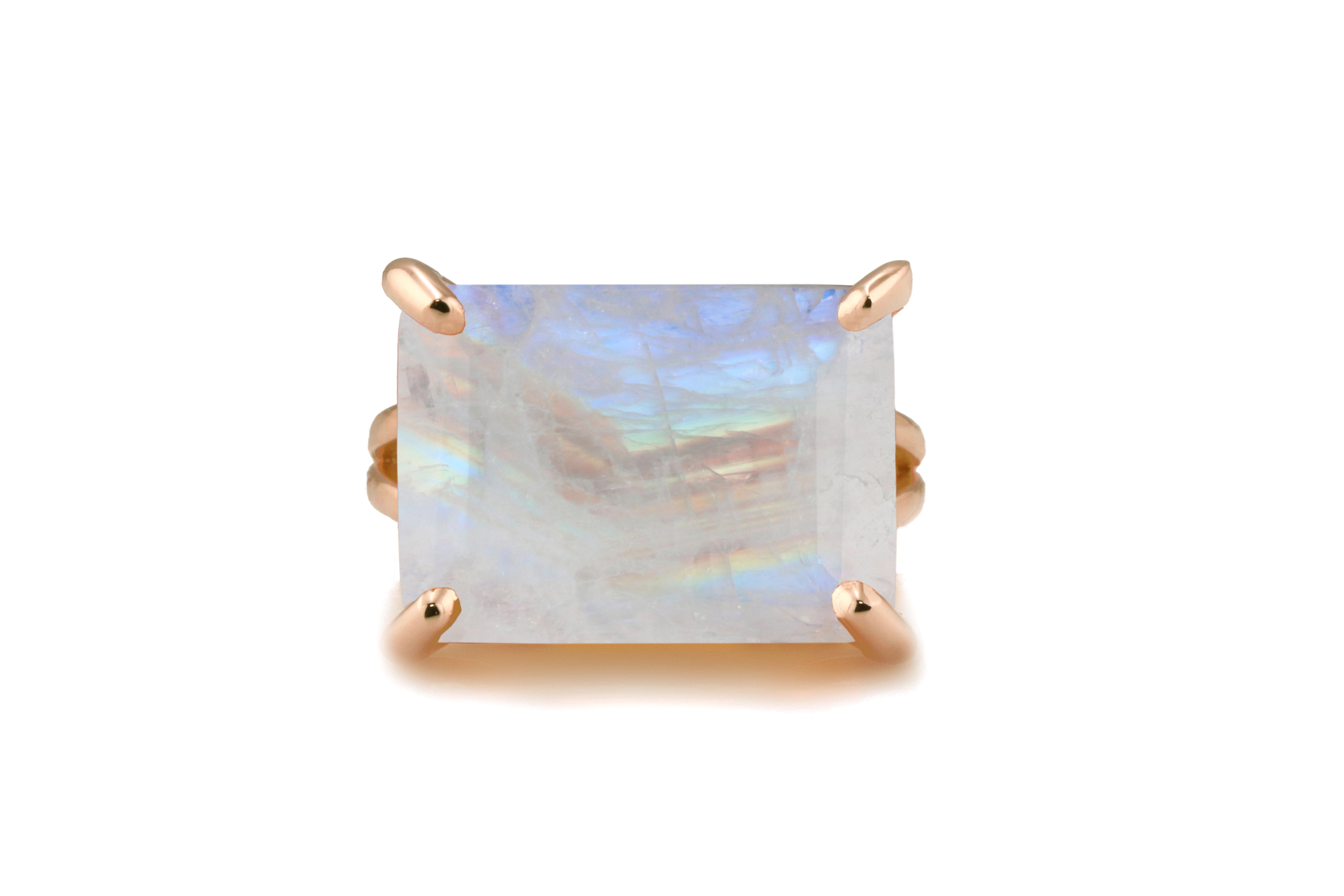 Moonstone Ring in 14k Rose Gold Rings Anemone Jewelry