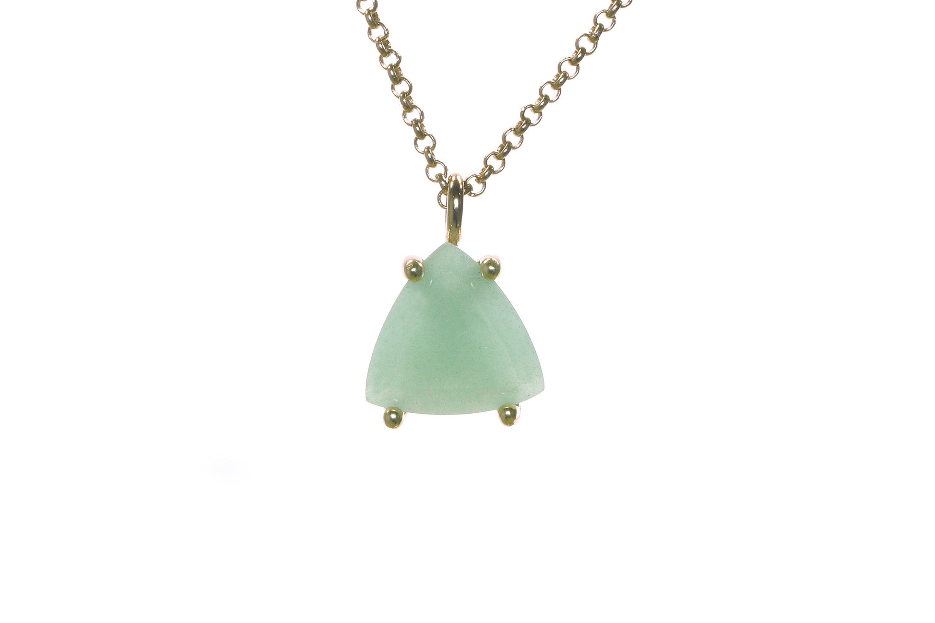 Triangle Pendant Aventurine Gold Necklace necklaces Anemone Unique