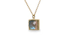Square Labradorite Pendant Gold Necklace necklaces Anemone Jewelry