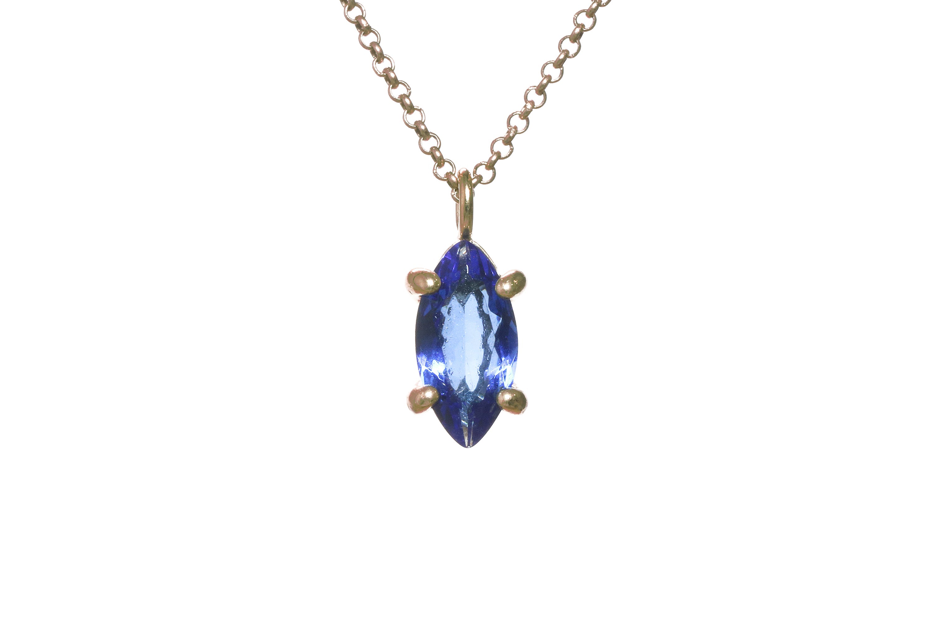 Vibrant Sapphire Gold Necklace necklaces Anemone Unique