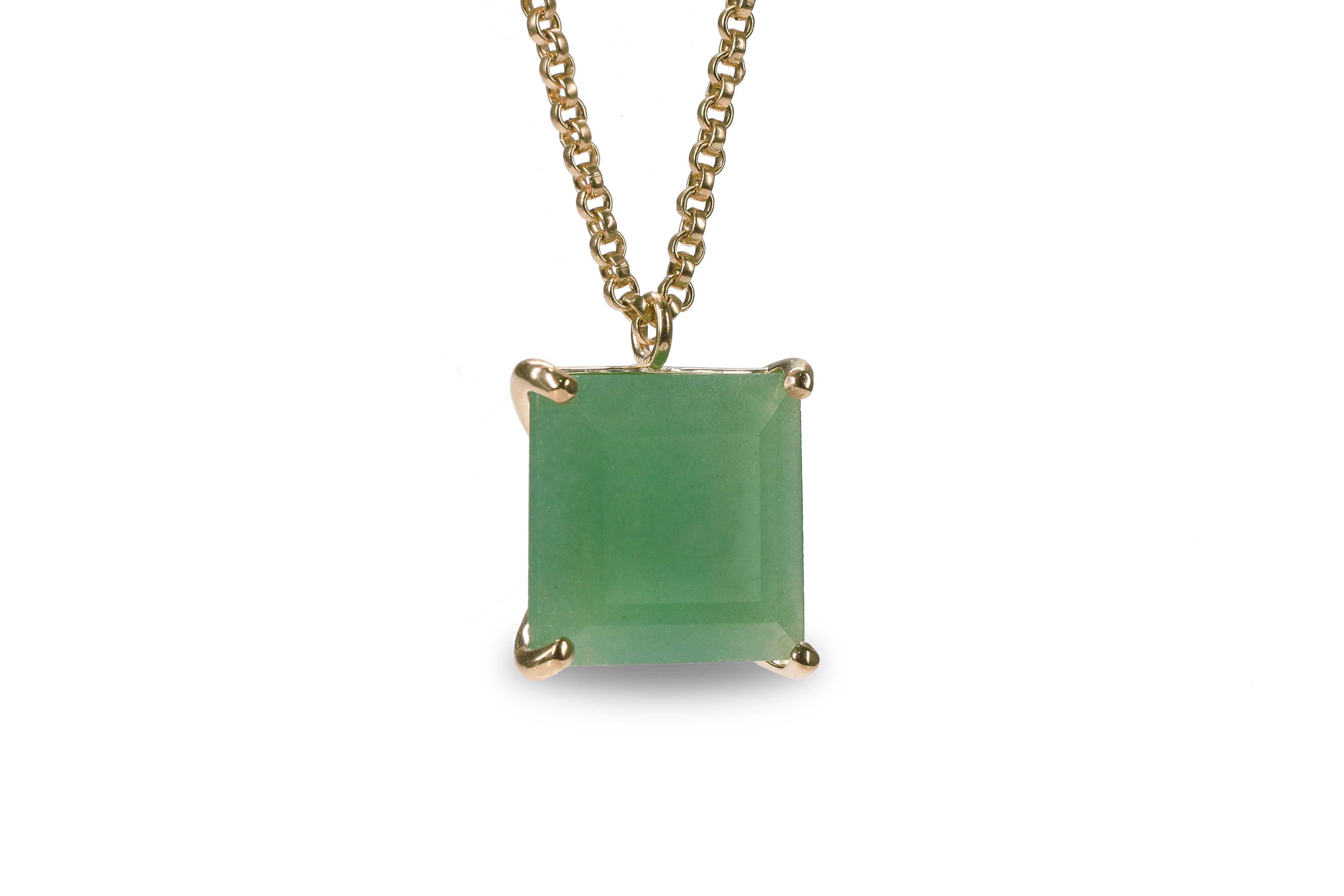 Green Aventurine Statement Crystal Pendant Necklace necklaces Anemone Jewelry