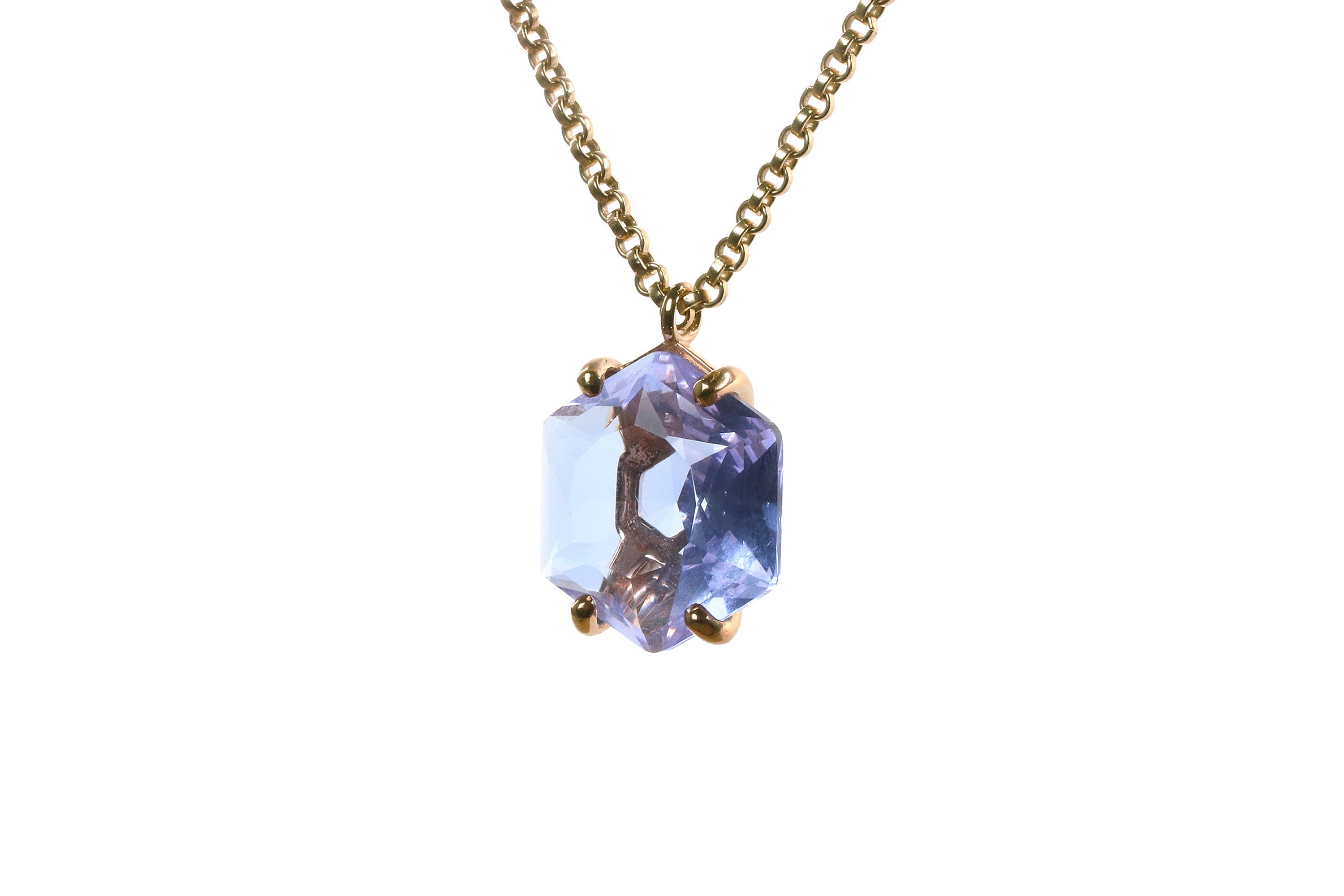 Hexagon Tanzanite Necklace in Sterling Silver necklaces Anemone Jewelry