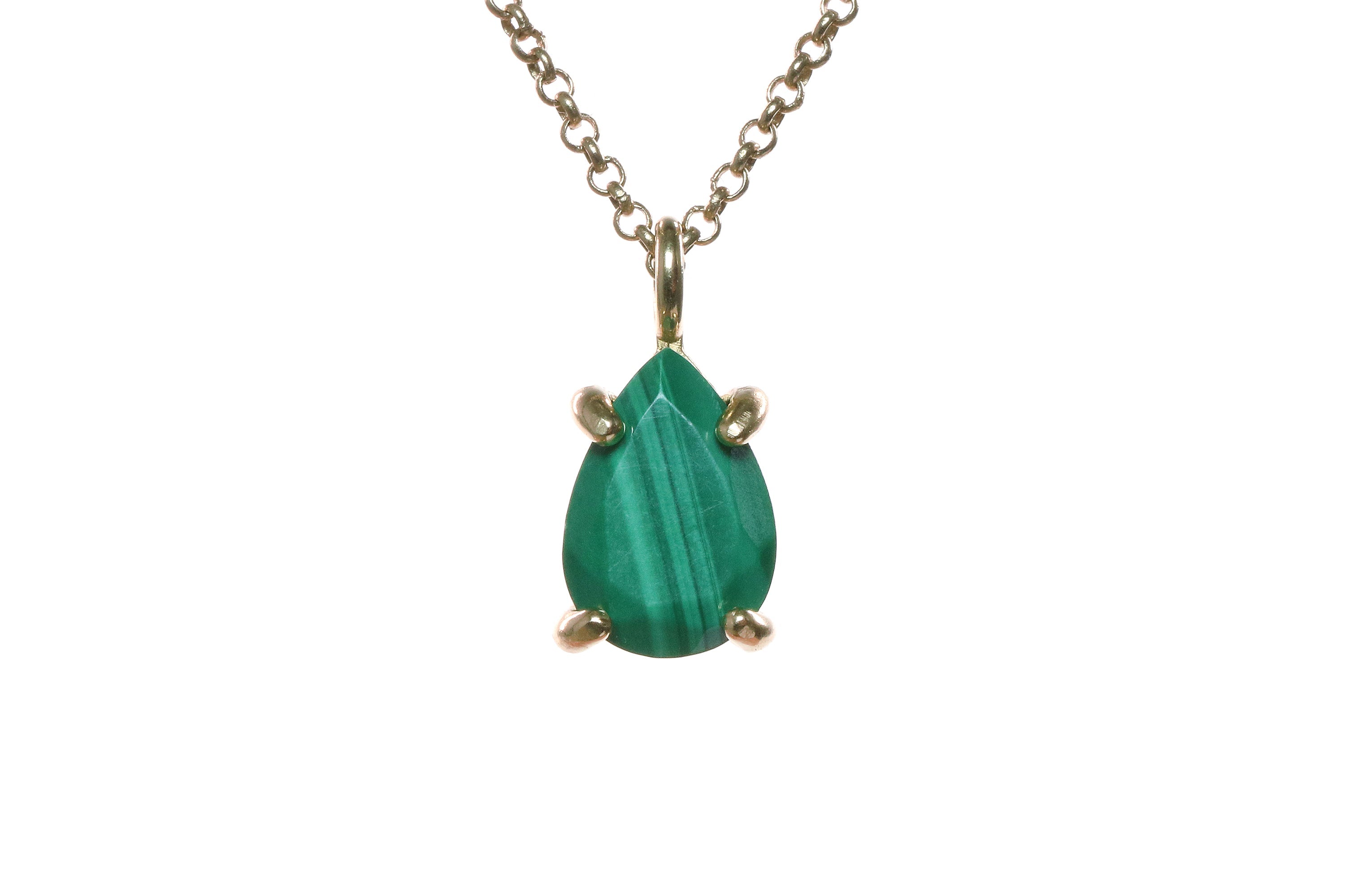 Unique Malachite Gold Pendant Necklace necklaces Anemone Unique