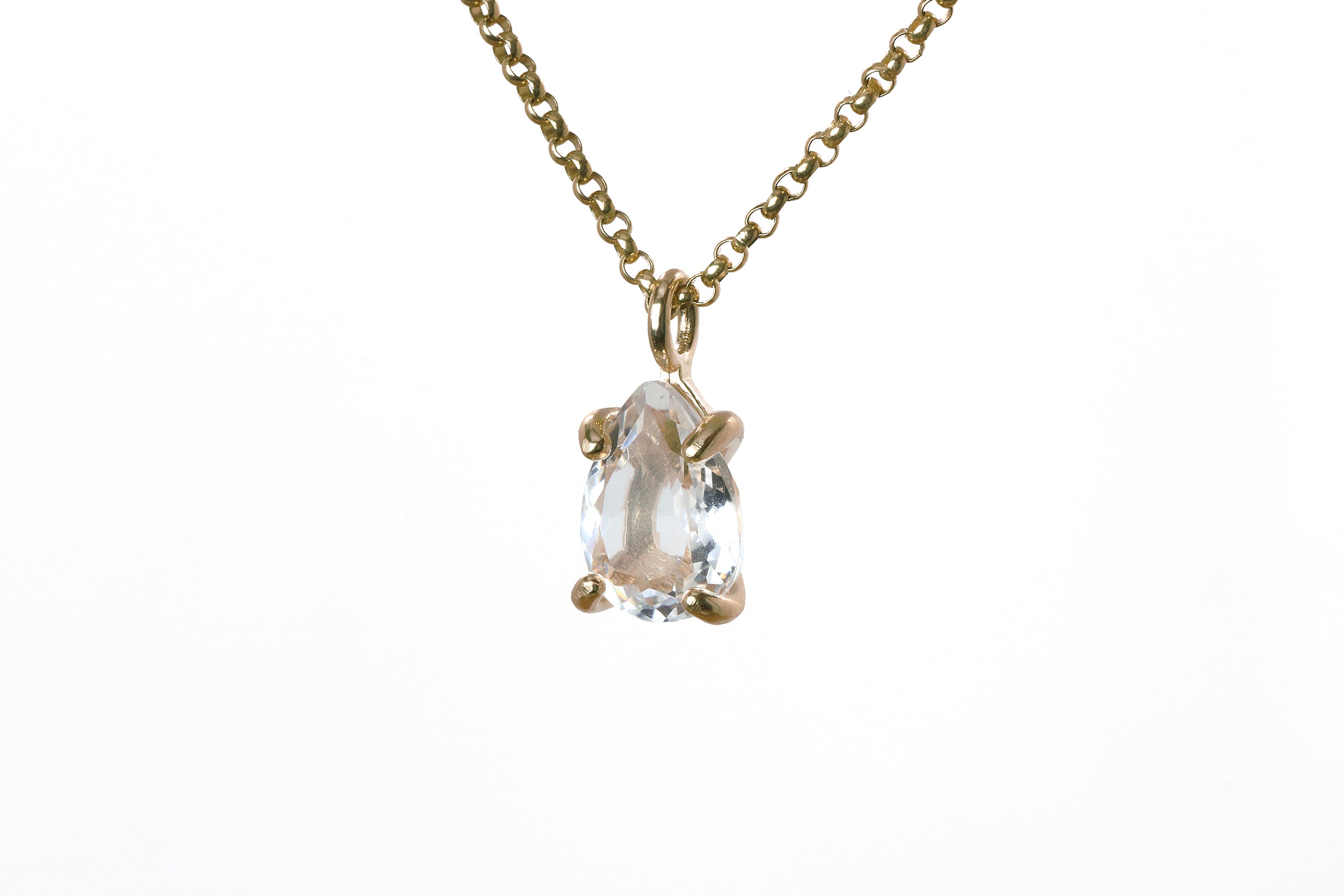 Pear Quartz Necklace in Silver necklaces Anemone Unique