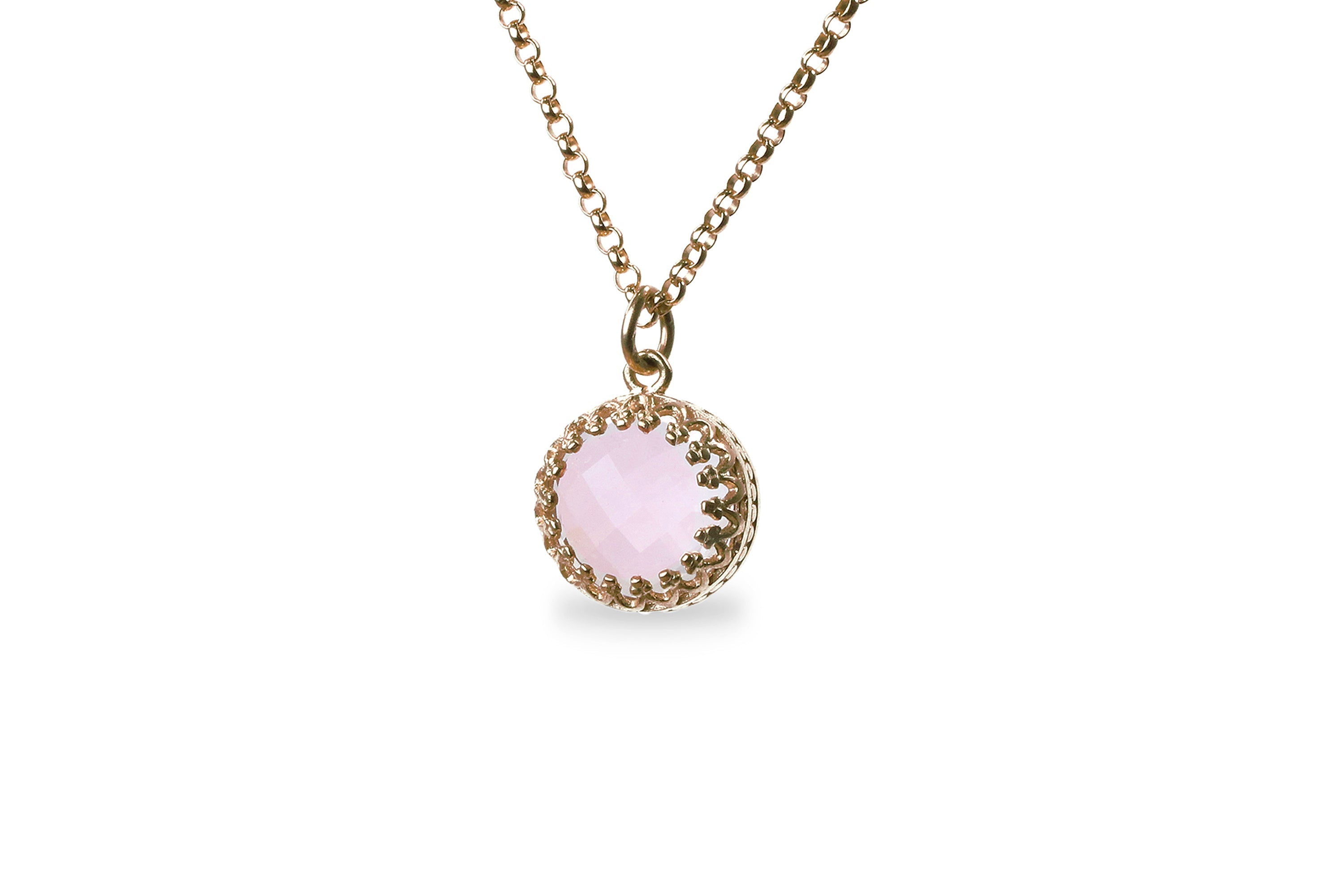 Elegant Rose Quartz 14K Gold Necklace necklaces Anemone Jewelry