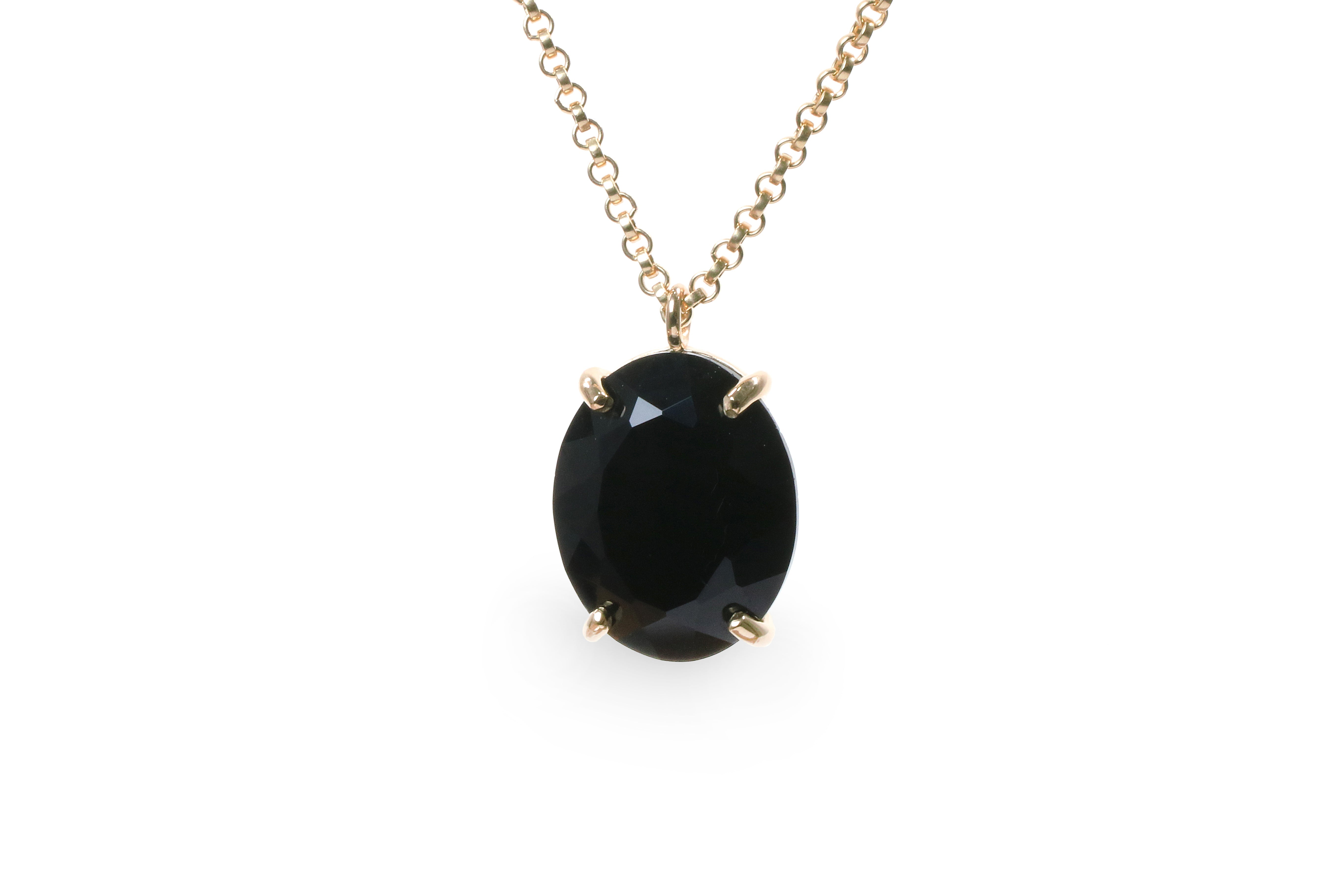 Versatile Oval 16x20MM Black Onyx Necklace necklaces Anemone Jewelry