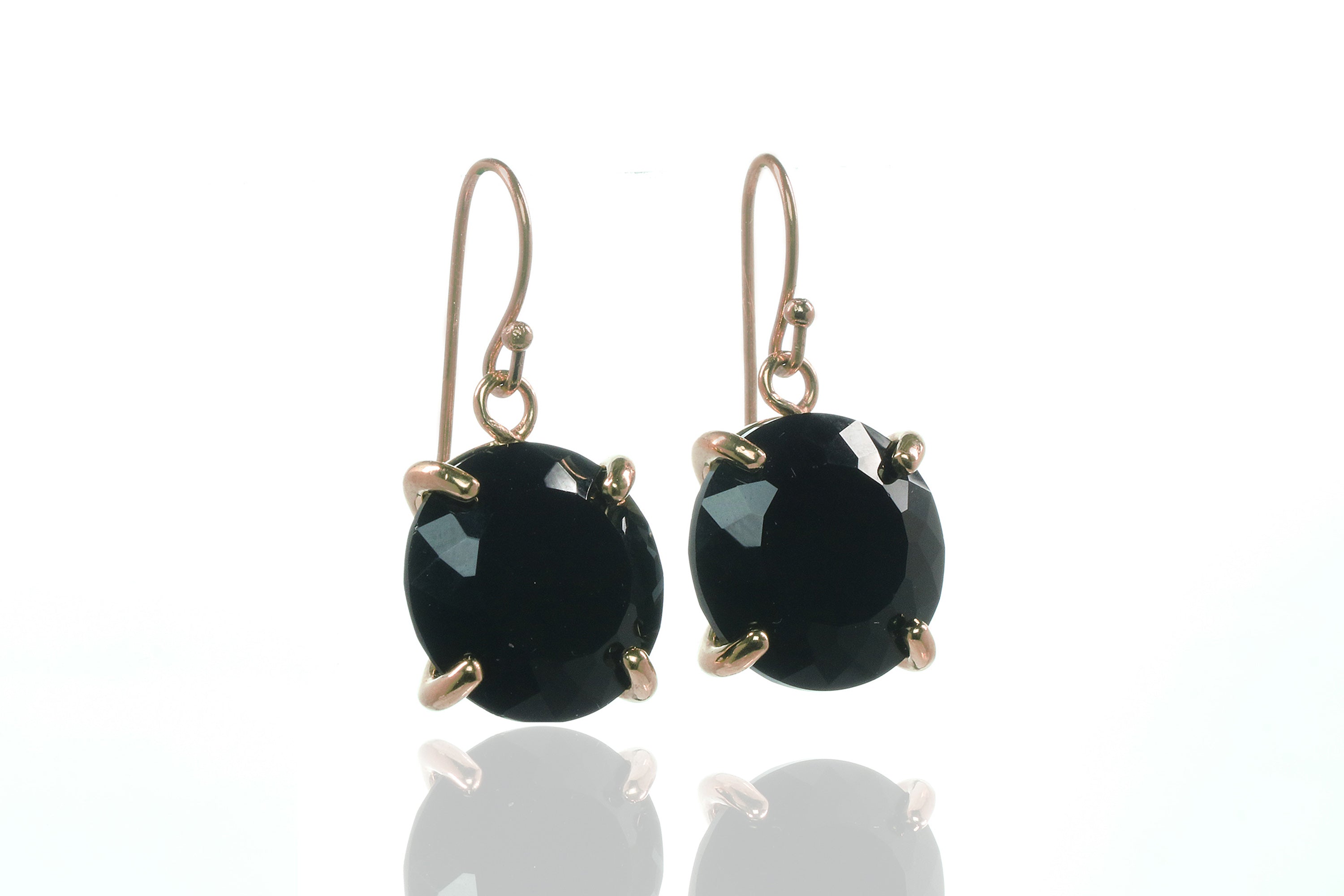 Dangling Black Onyx Gold Earrings Earrings Anemone Jewelry