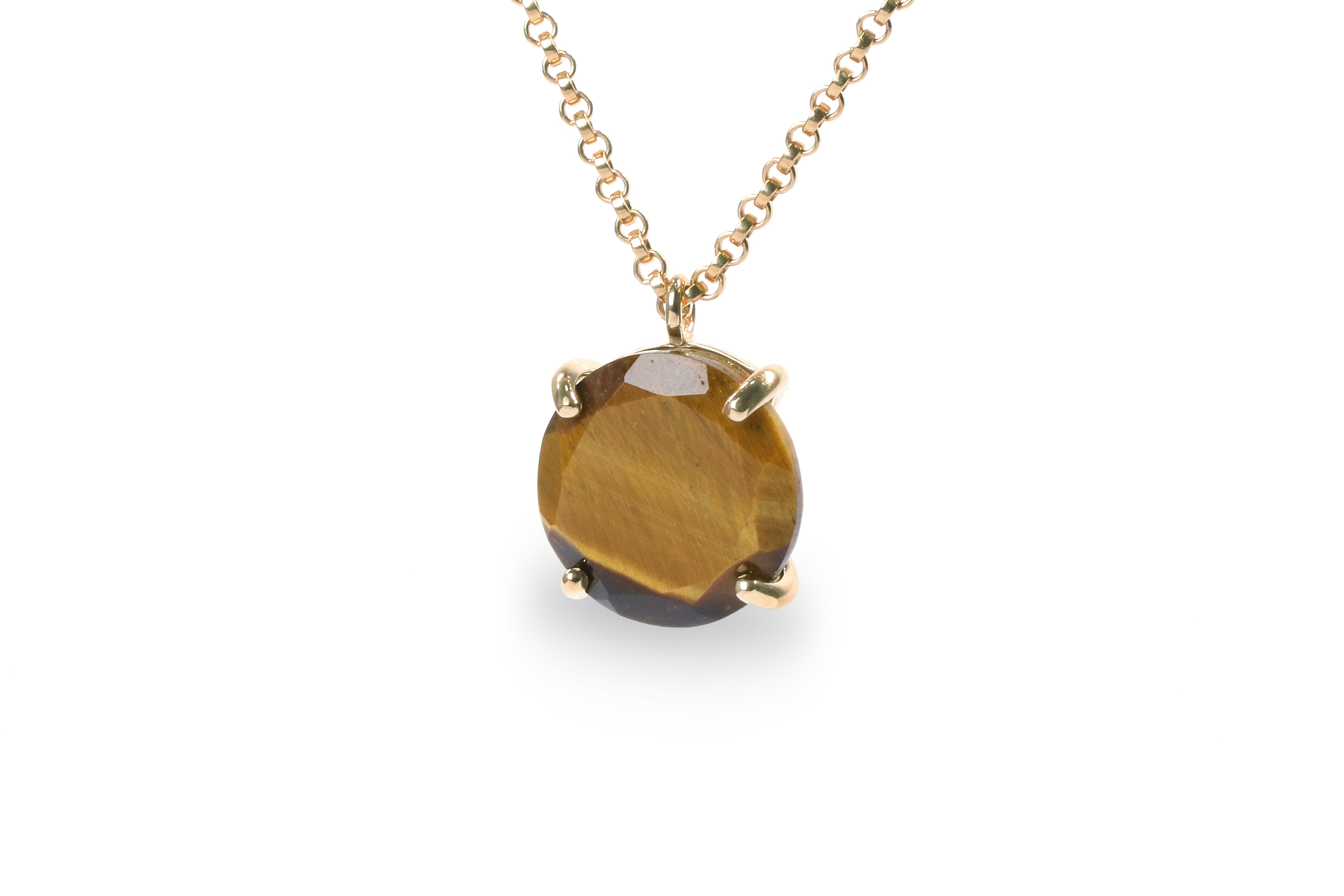 Unique Tiger Eye Necklace in Gold necklaces Anemone Jewelry