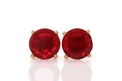 Round Ruby Stud Earrings in Gold Earrings Anemone Unique