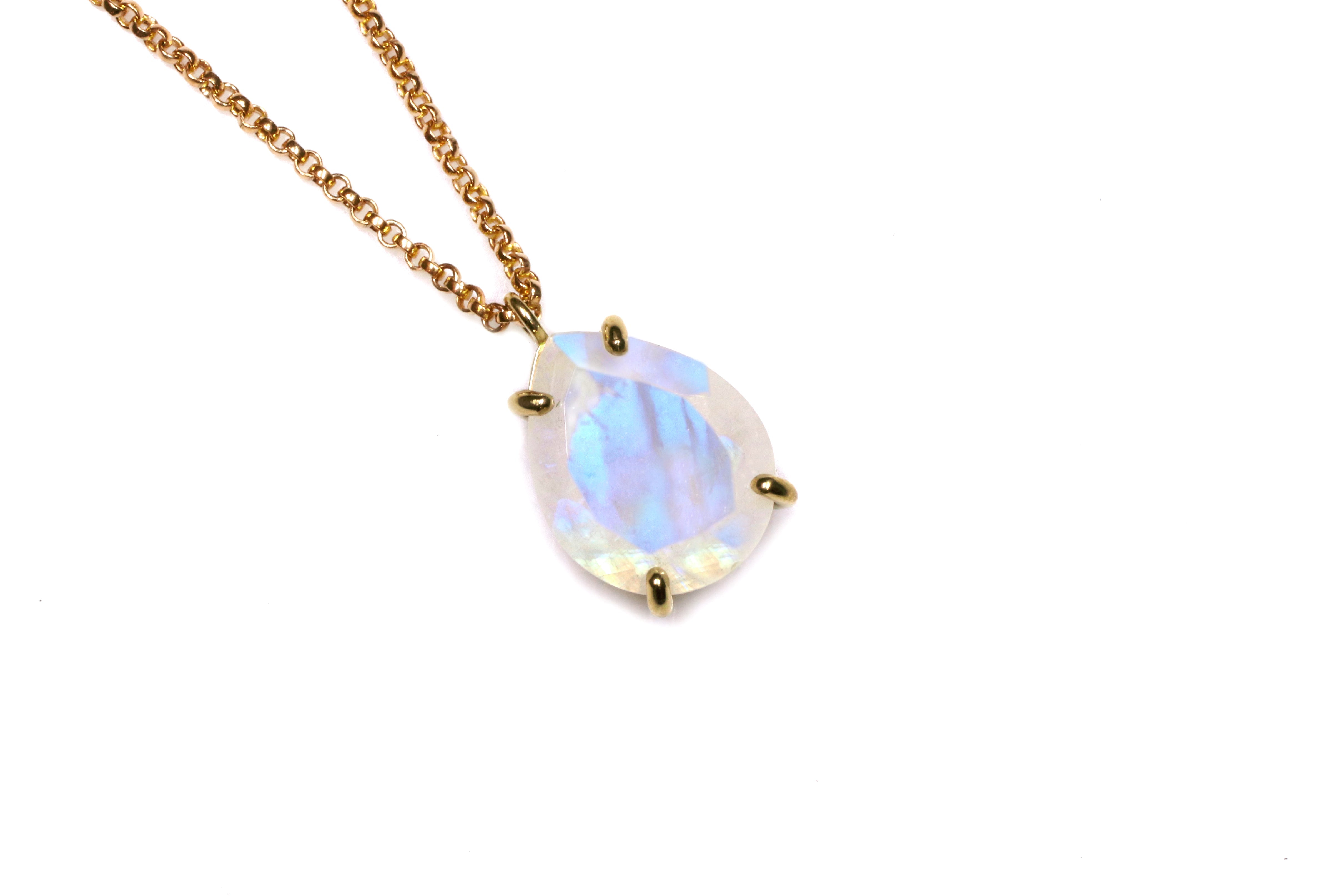 Teardrop Pendant Natural Moonstone Necklace for Women necklaces Anemone Jewelry