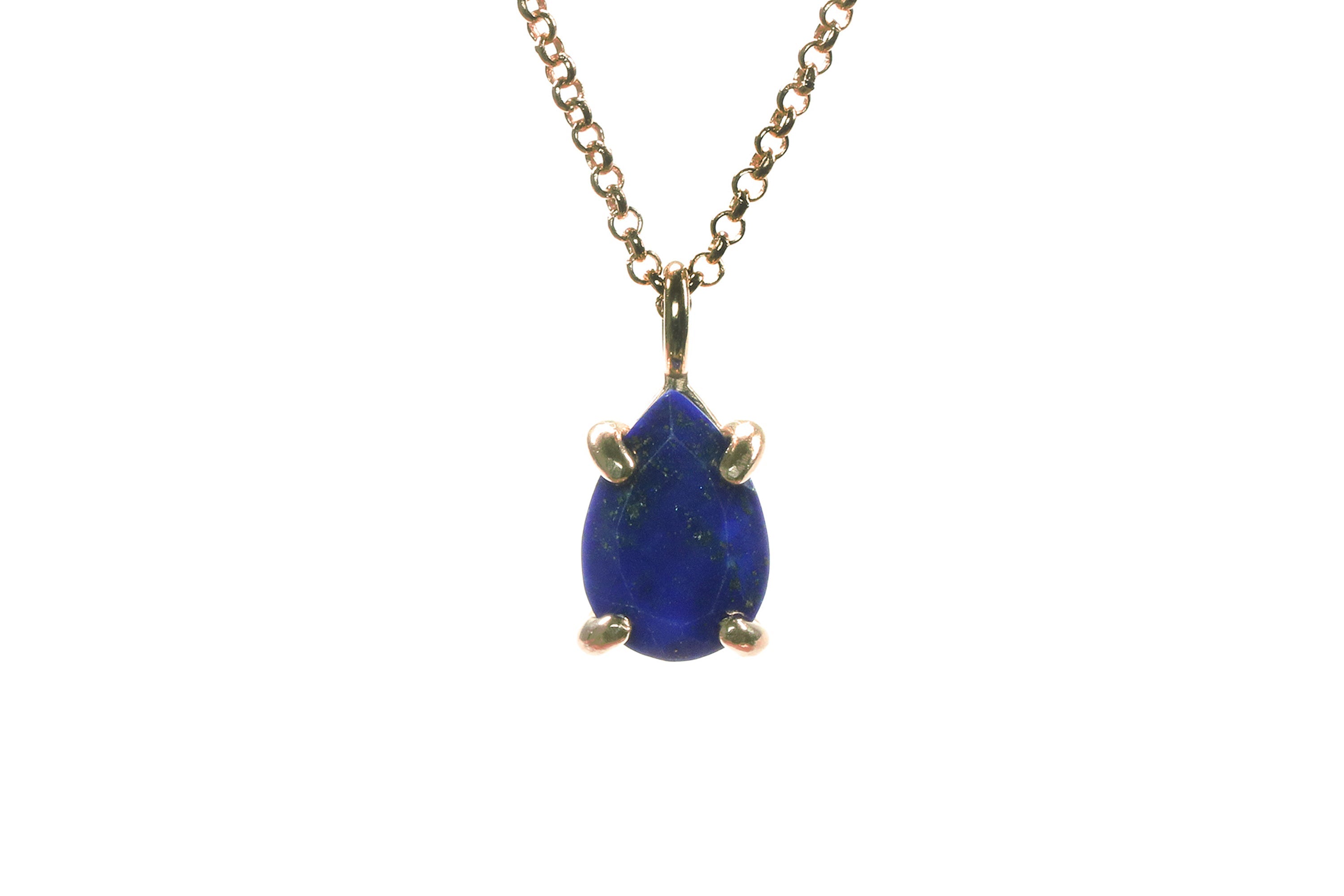 Pear Lapis Lazuli Pendant in Gold Necklace necklaces Anemone Unique