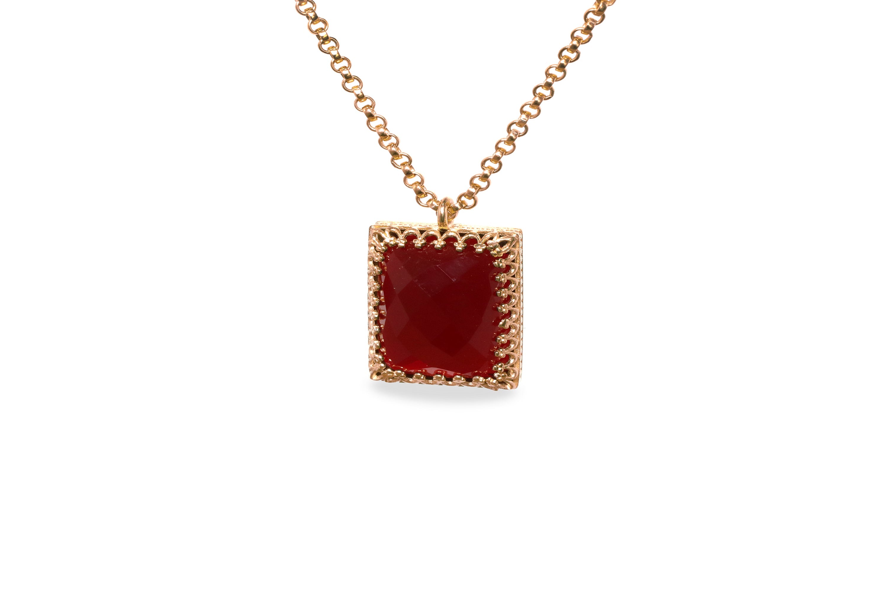 Radiant Garnet Gemstone Sterling Silver Necklace necklaces Anemone Jewelry