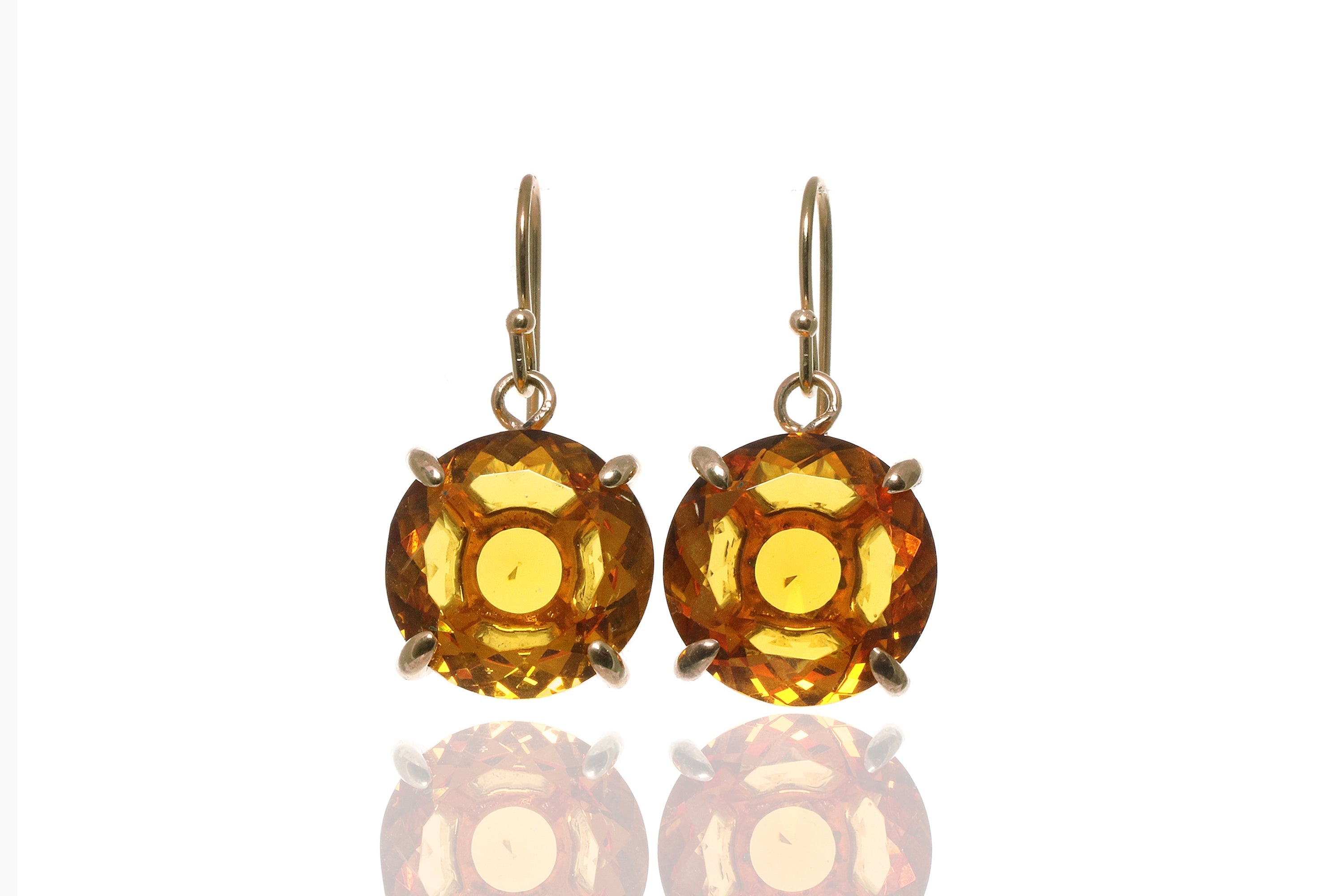 Vintage-Inspired Gold Citrine Earrings Earrings Anemone Jewelry
