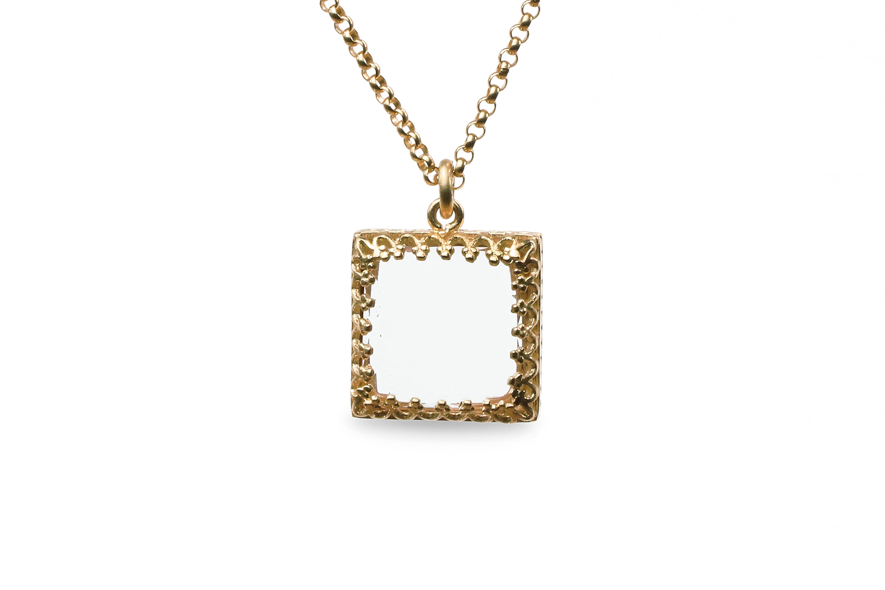 Simple Clear Quartz Necklace in Gold necklaces Anemone Jewelry