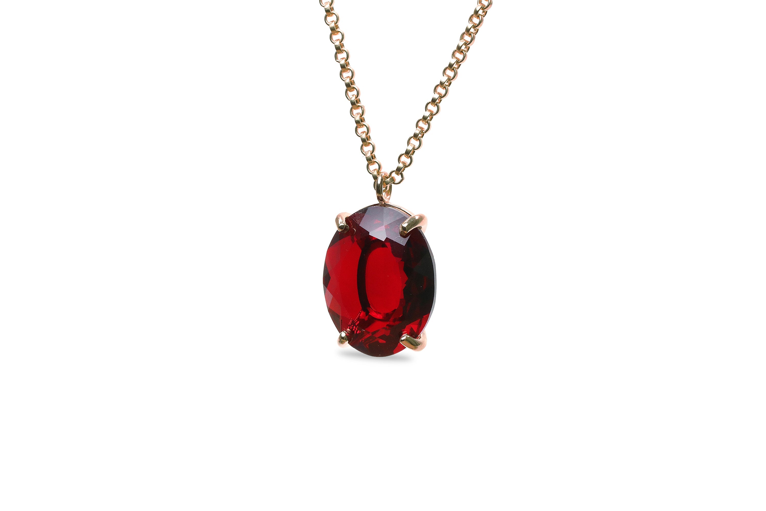 Bold Garnet Necklace in 14k Gold necklaces Anemone Jewelry