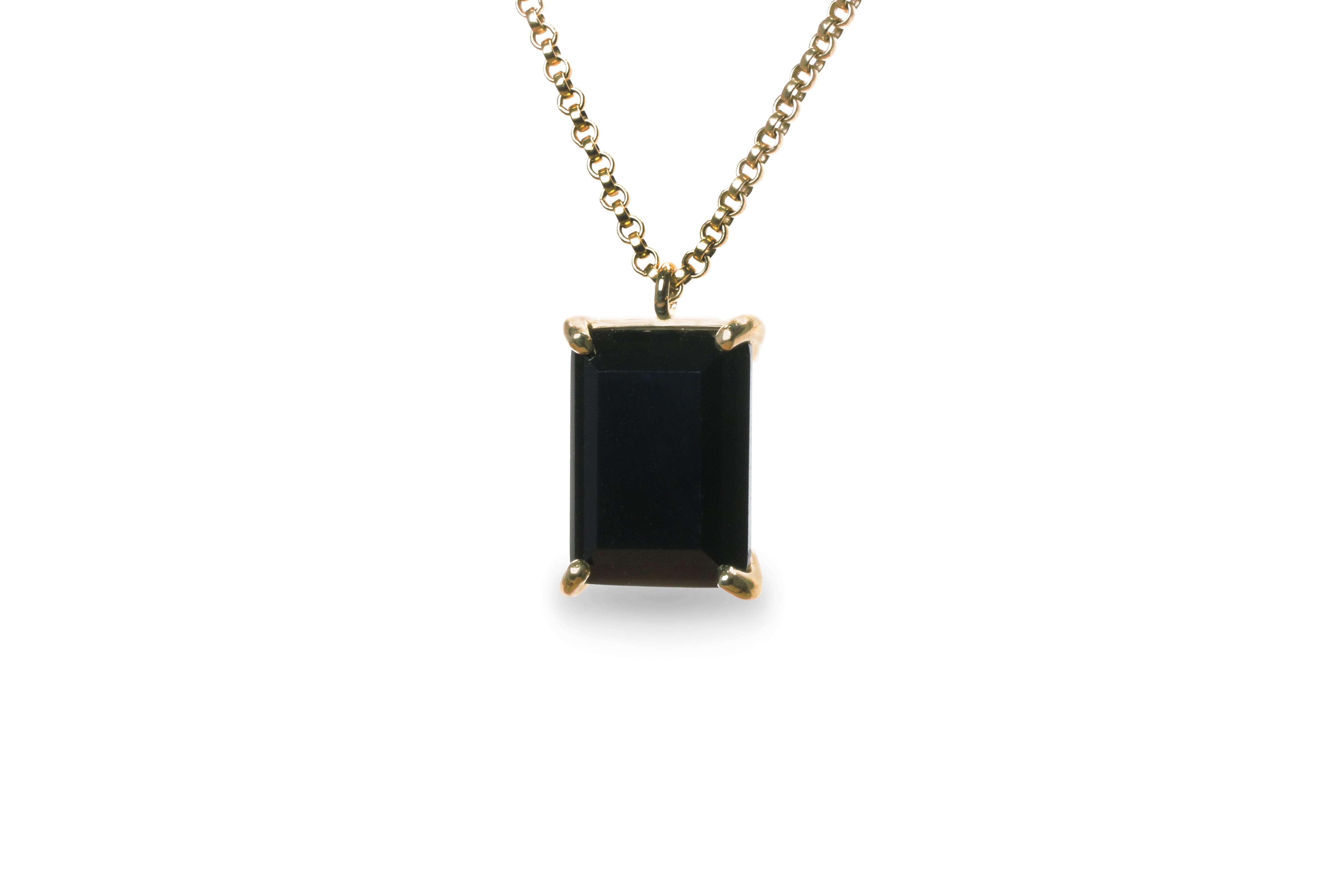 14k Custom Necklace with Black Onyx necklaces Anemone Jewelry